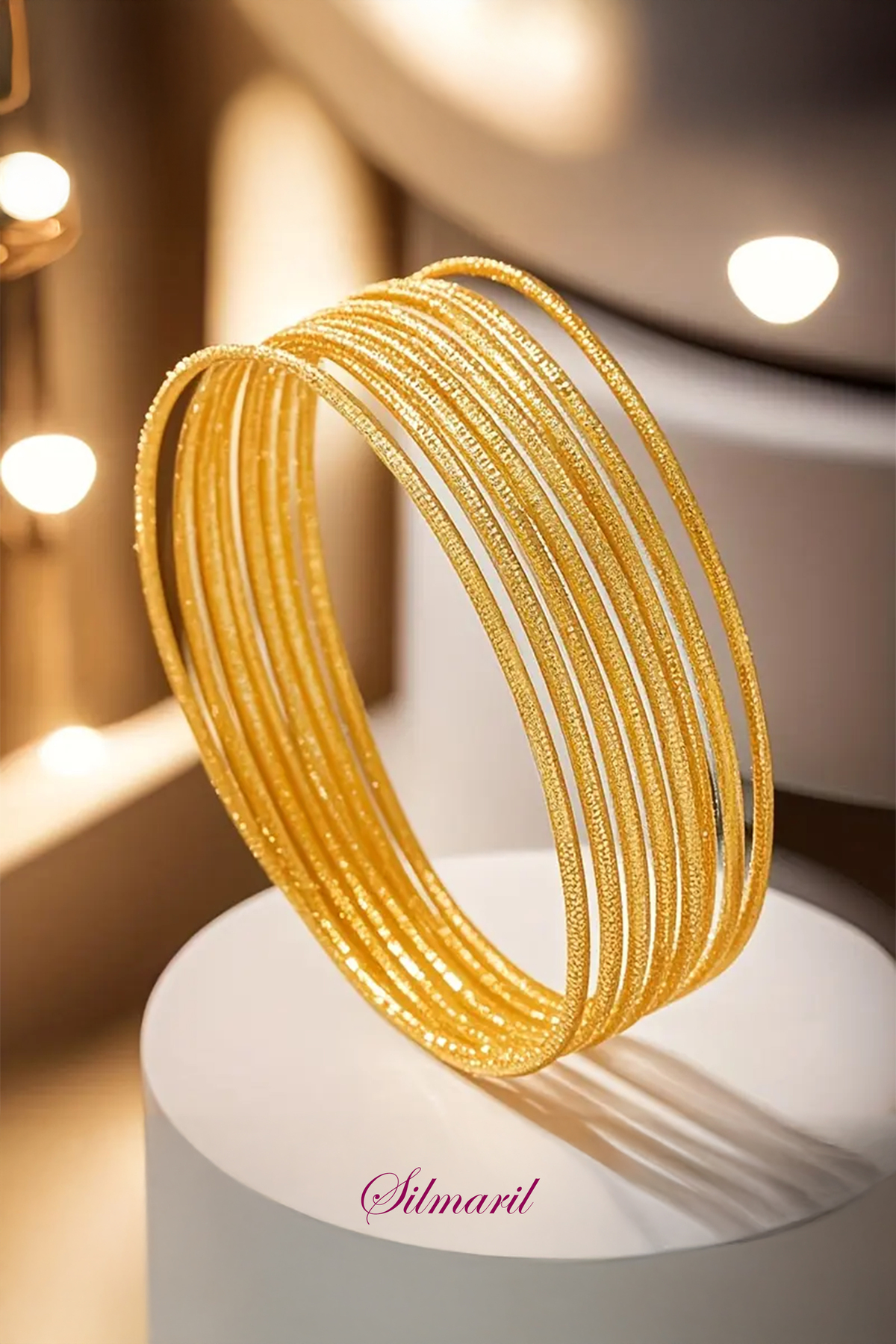 24K Altın Kaplama Simli Ajda Bilezik-Jhumka-Paslanmaz Kararmaz Çelik-Stainless Steel-Adet Fiyatıdır — Silmaril Store (2)