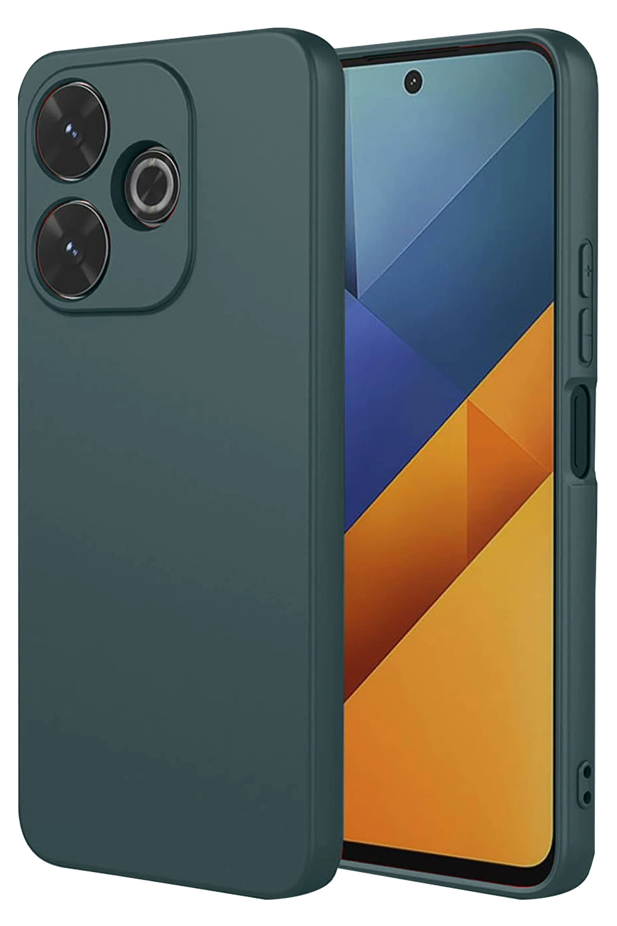 NewFace MSA Xiaomi Redmi 13 4G Kılıf Nano içi Kadife Silikon - Koyu Yeşil