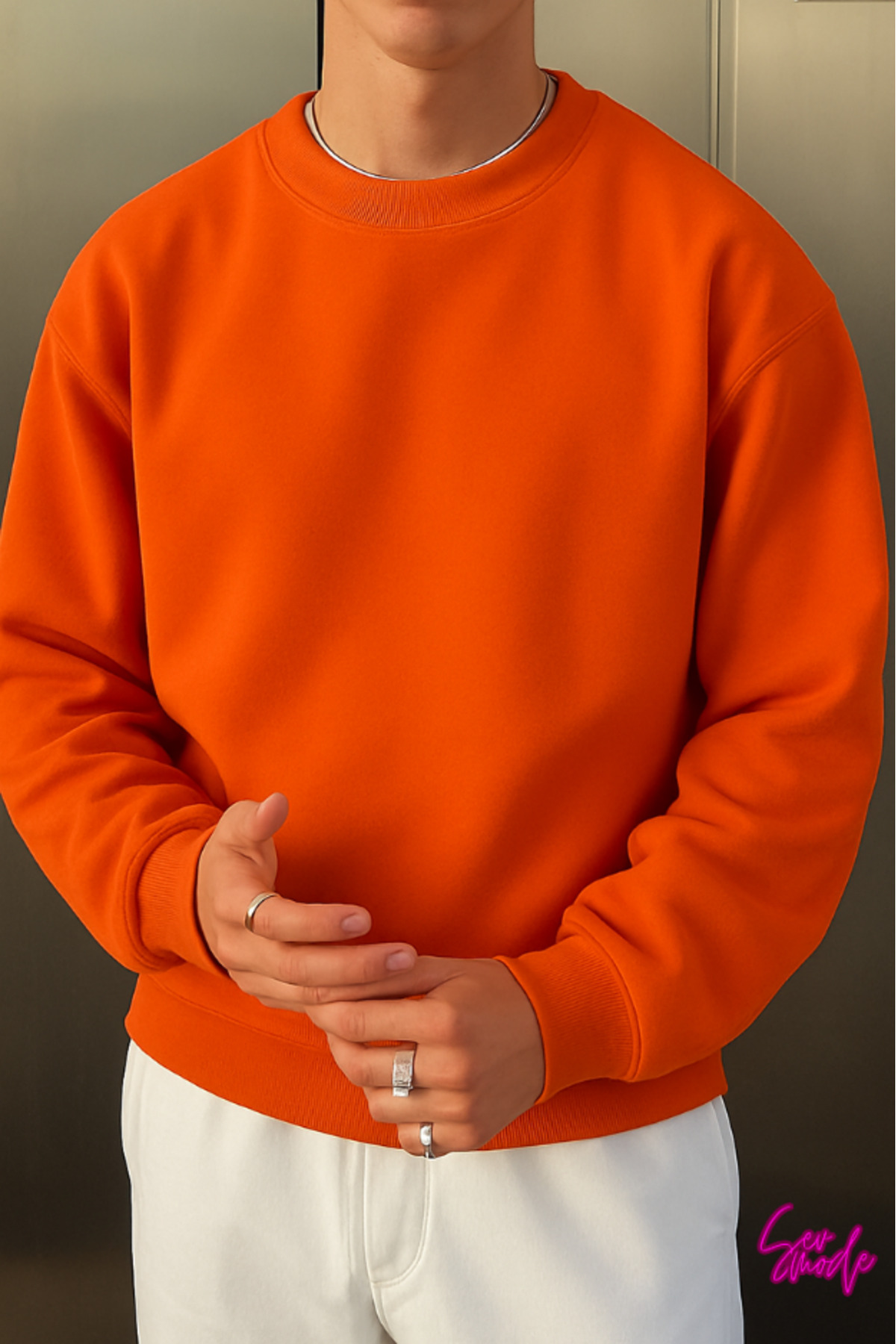 SevMode Unisex Bisiklet Yaka Sweatshirt