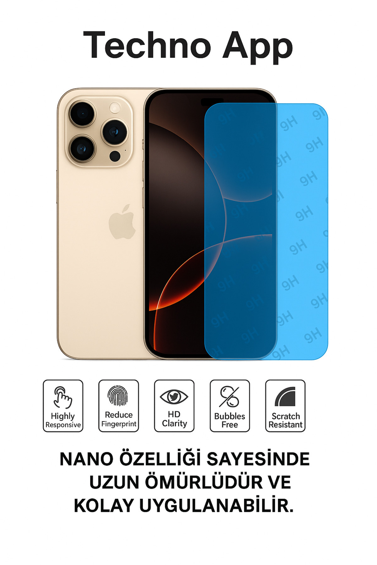 TECHNOAPP İphone 12 Pro Max Uyumlu Nano Ekran Koruyucu