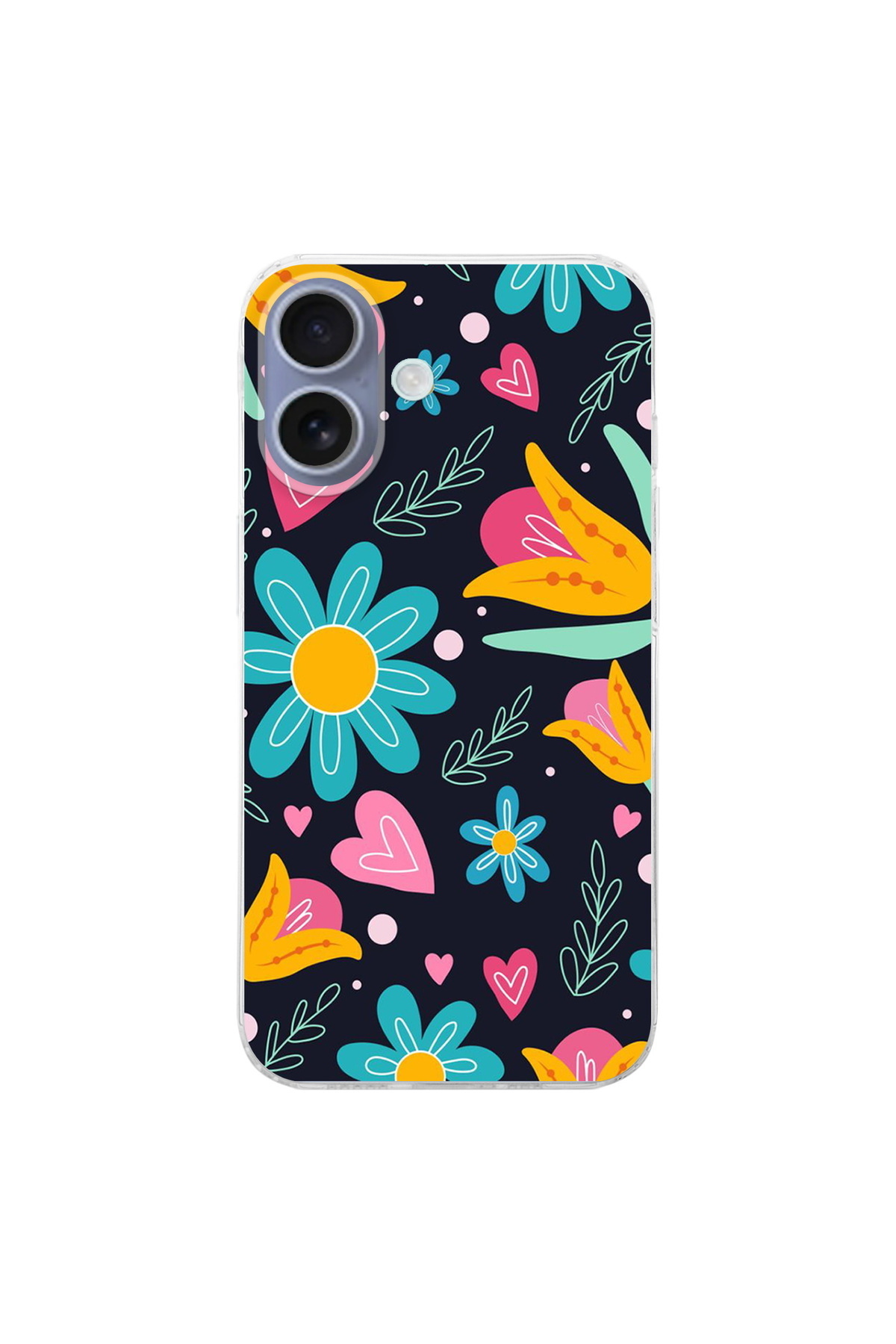 Apple iPhone 16 İle Uyumlu Retro Color 1 Baskılı Kamera Korumalı Şeffaf Kılıf