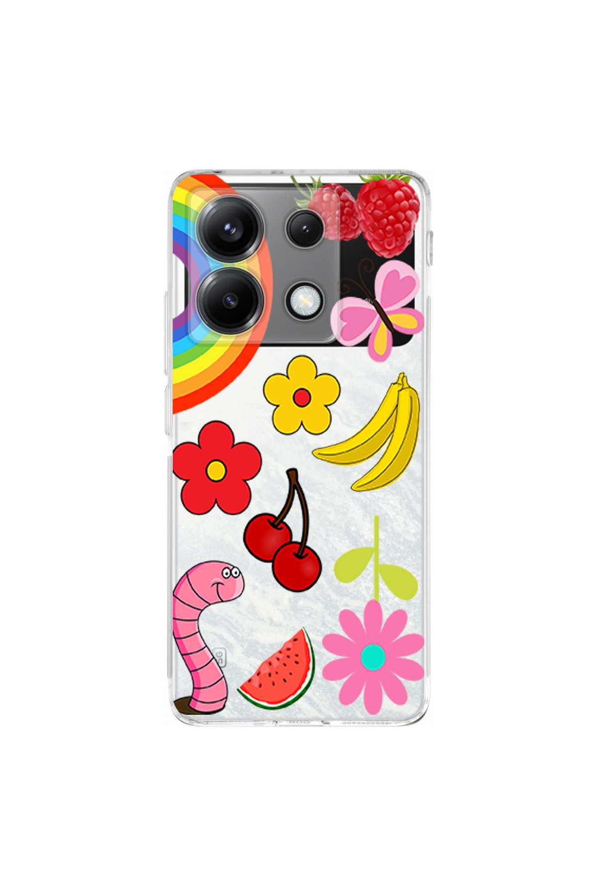 Xiaomi Poco X6 İle Uyumlu Water Color 5 Baskılı Kamera Korumalı Şeffaf Kılıf