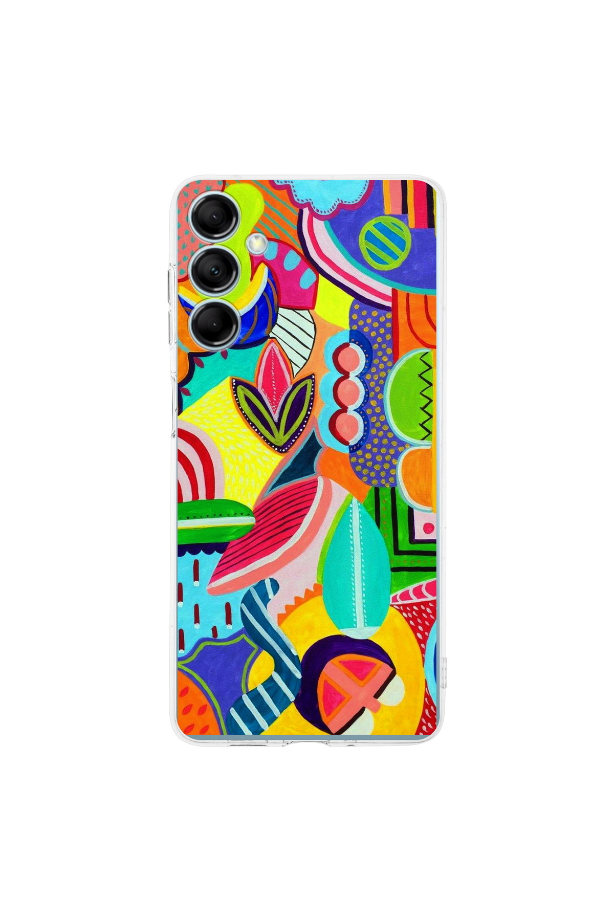 Samsung Galaxy M35 İle Uyumlu Retro Color 7 Baskılı Kamera Korumalı Şeffaf Kılıf