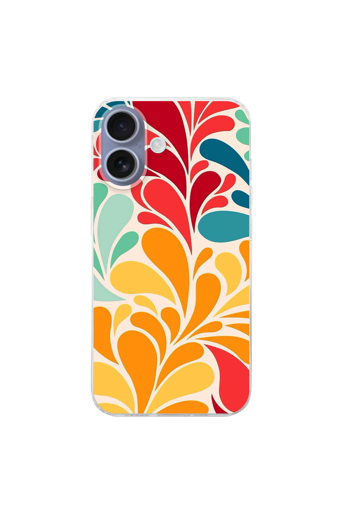 Apple iPhone 16 Plus İle Uyumlu Retro Color 5 Baskılı Kamera Korumalı Şeffaf Kılıf