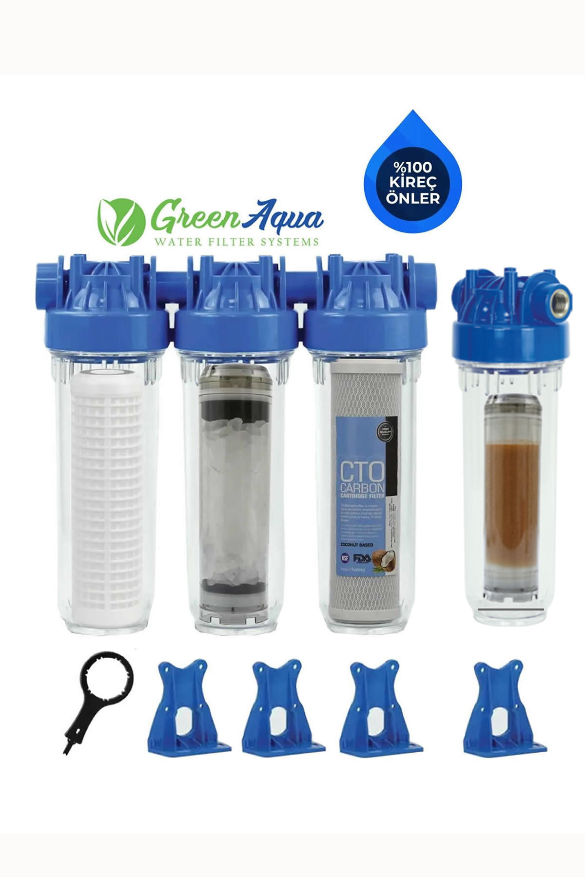 AQUA BELLA Daire Bina Sayaç Girişi 10" İnç 4 Aşama Su Arıtma Cihazı