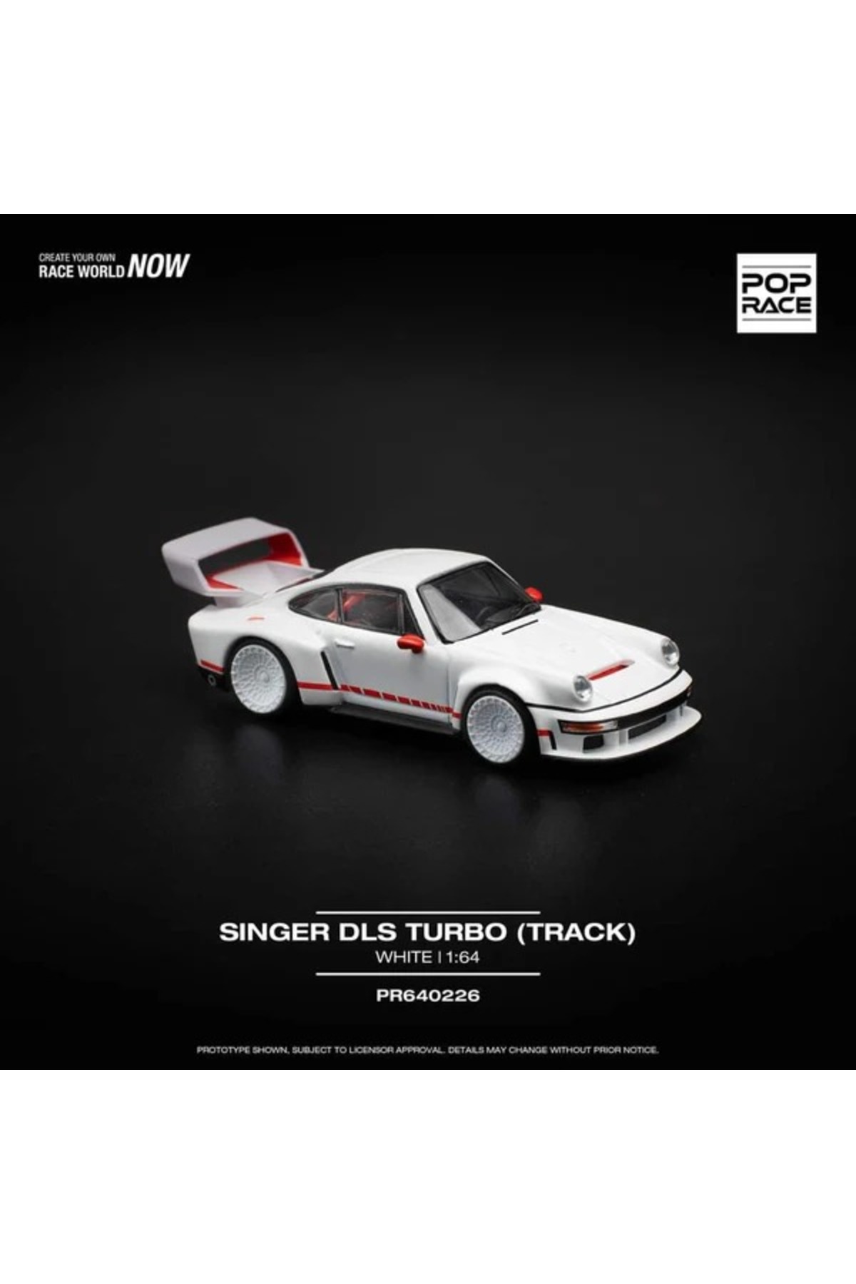 HOT WHEELS Pop Race 1/64 Porsche Singer DLS Turbo White / PR64-226