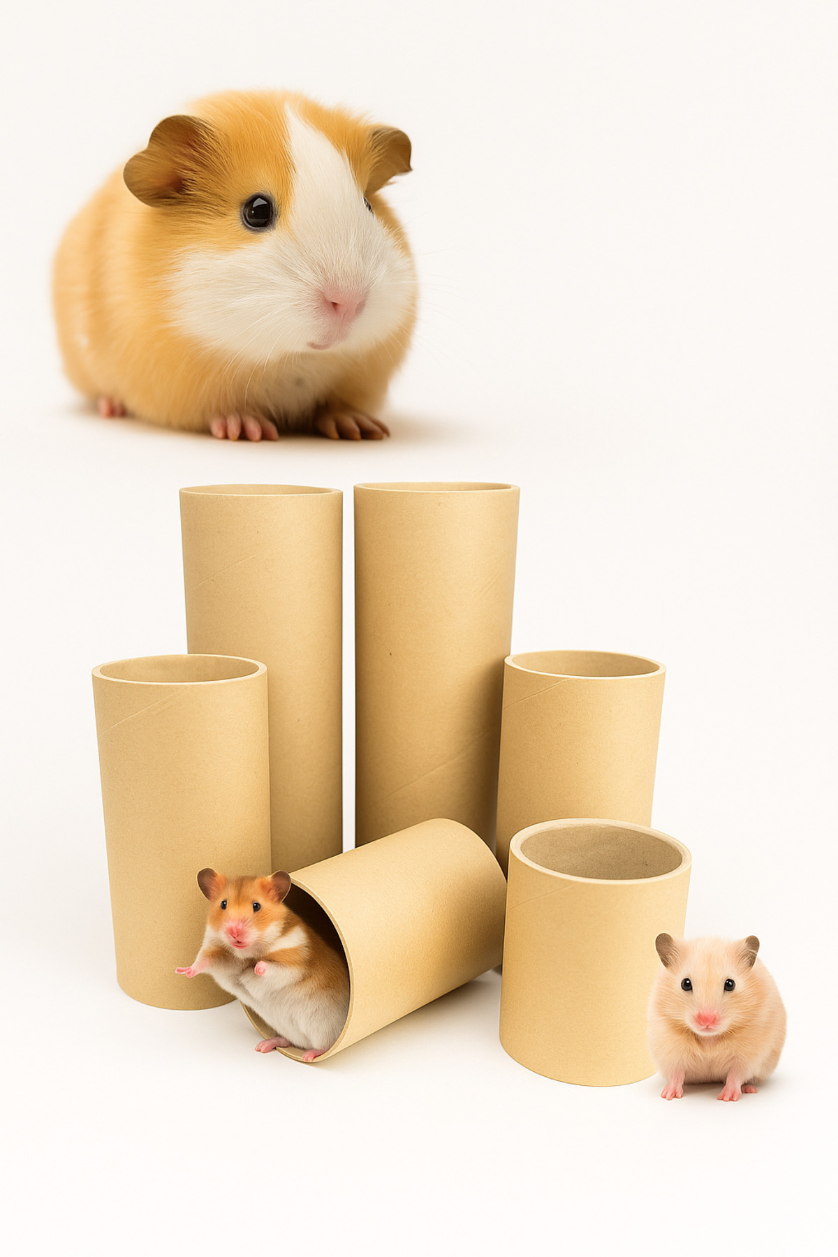 Alyones 6’lı Doğal Kağıt Tünel Seti – Ginepig, Hamster ve Kemirgenler için Çevre Dostu Oyun Tüneli