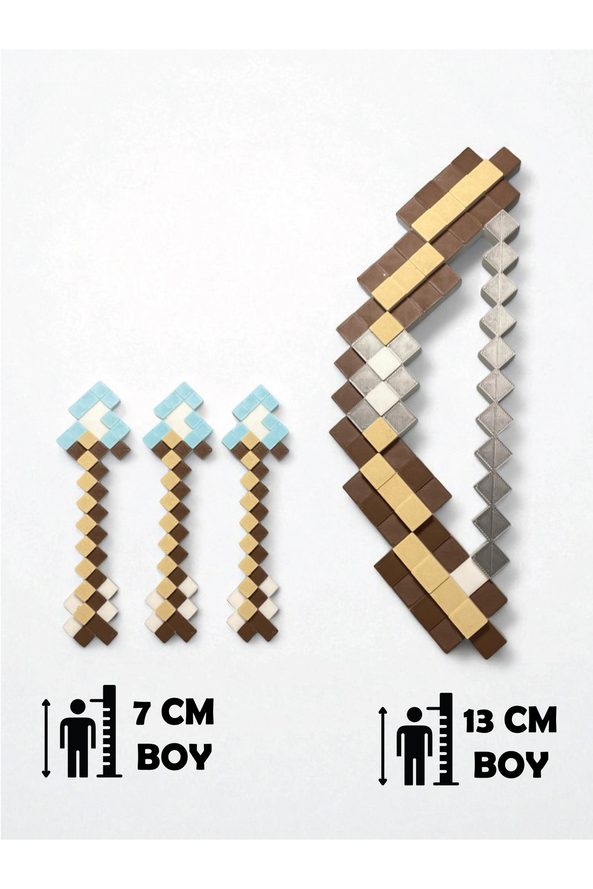 GiginGo Blok Macerası Yay & Ok Seti - Minecraft Bow Set - 1 Adet Yay ve 3 Adet Ok