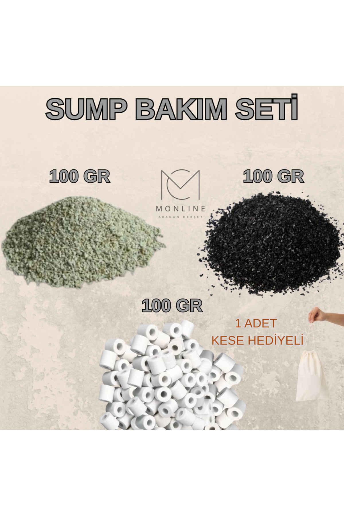 MS AKVARYUM CANLILARI ÜRETİM VE TEDARİK TESİSİ SUMP BAKIM SETİ 100GR ZEOLİT - 100GR AKTİF KARBON - 100GR SERAMİK HALKA KESE HEDİYELİ