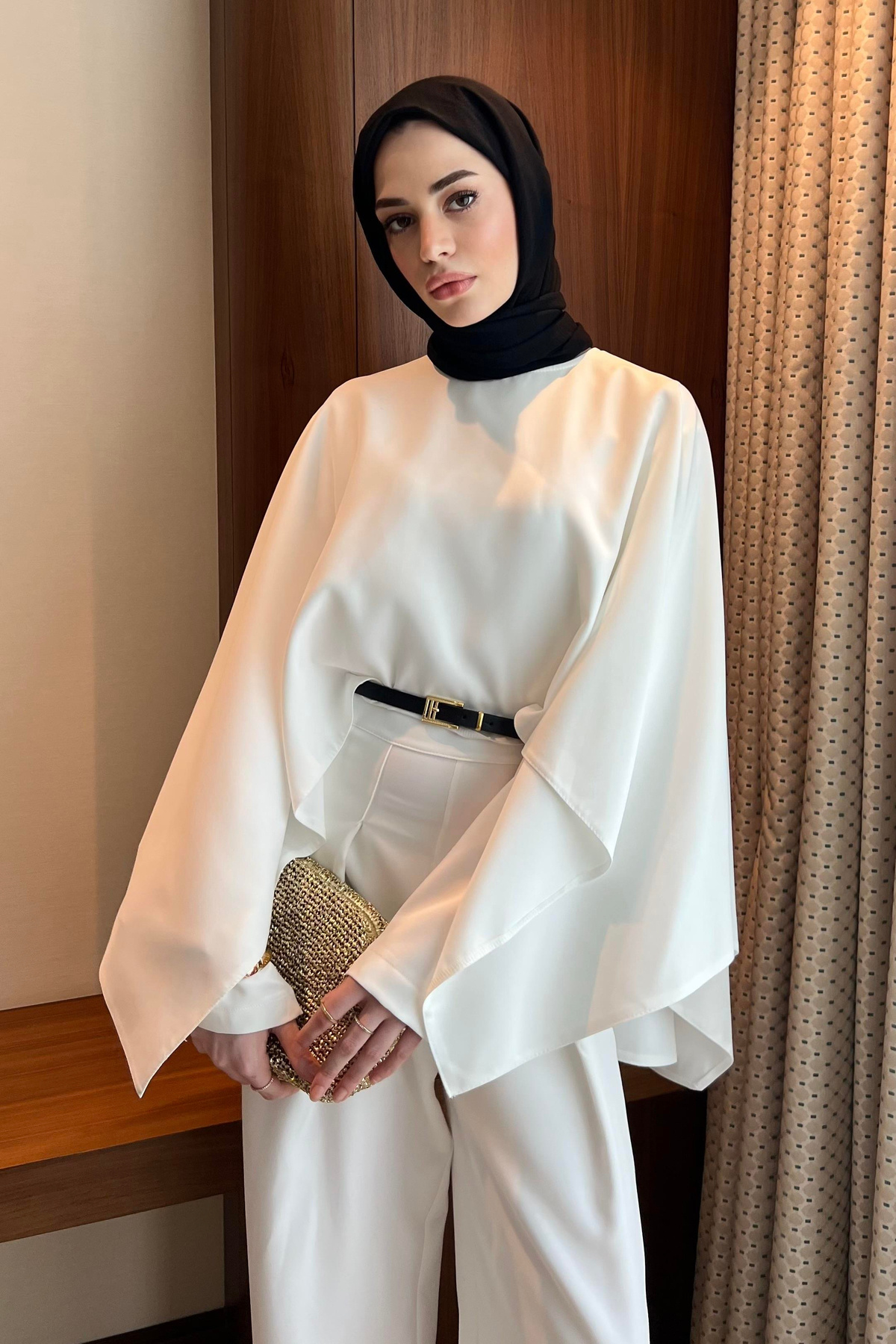 Gülmude Cool Premium Pelerinli Şık Takım Tulum