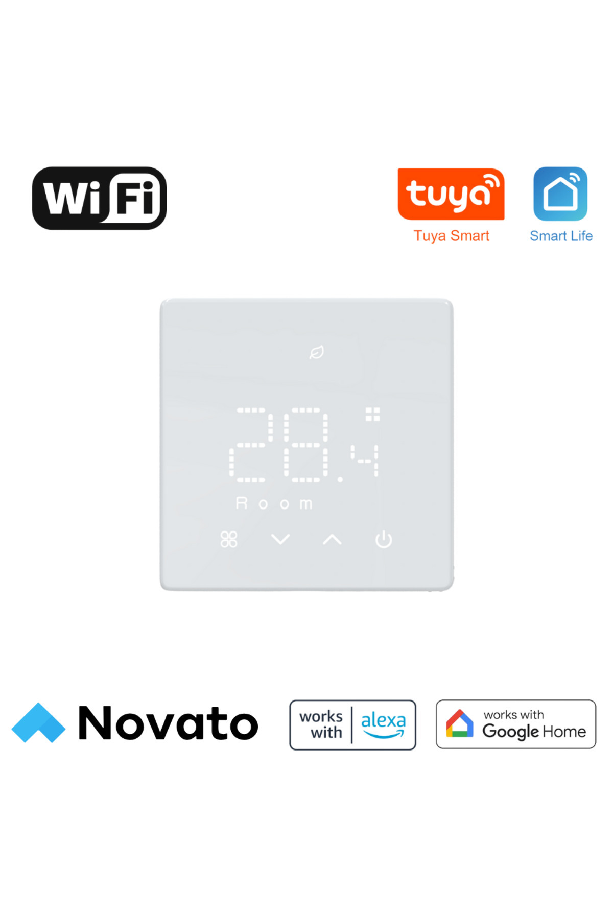 Novato WiFi Pilli Oda Termostatı ( Tuya,Smart Life Uyumlu )