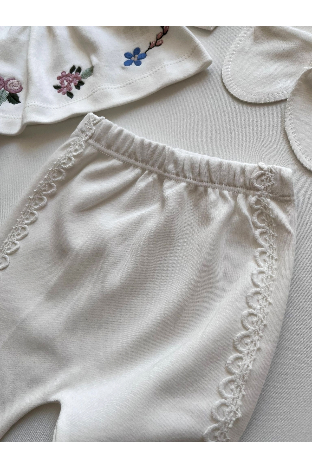 Baharda Nova %100 Pamuk Kız Bebek Yeni Doğan 5'li Hastane Çıkış Seti fotoğrafı 6 (önizleme)