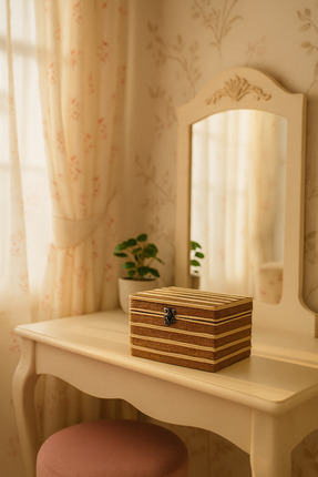 SANAT AHENK Katman - El Yapımı Kadife Takı kutusu