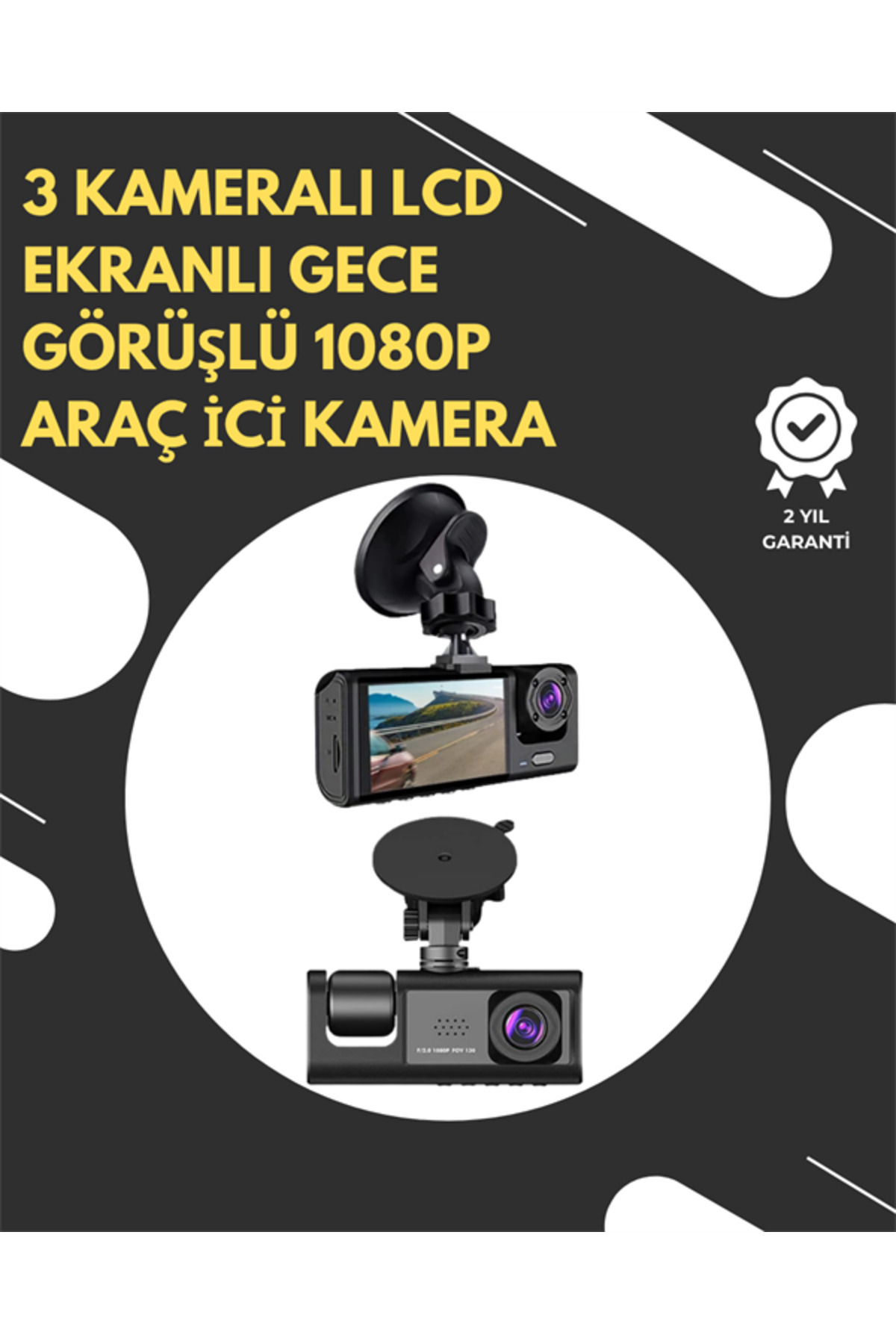 AyrStore G-Sensör ve Hareket Algılama Destekli 1080p Araç İçi Güvenlik Kamerası