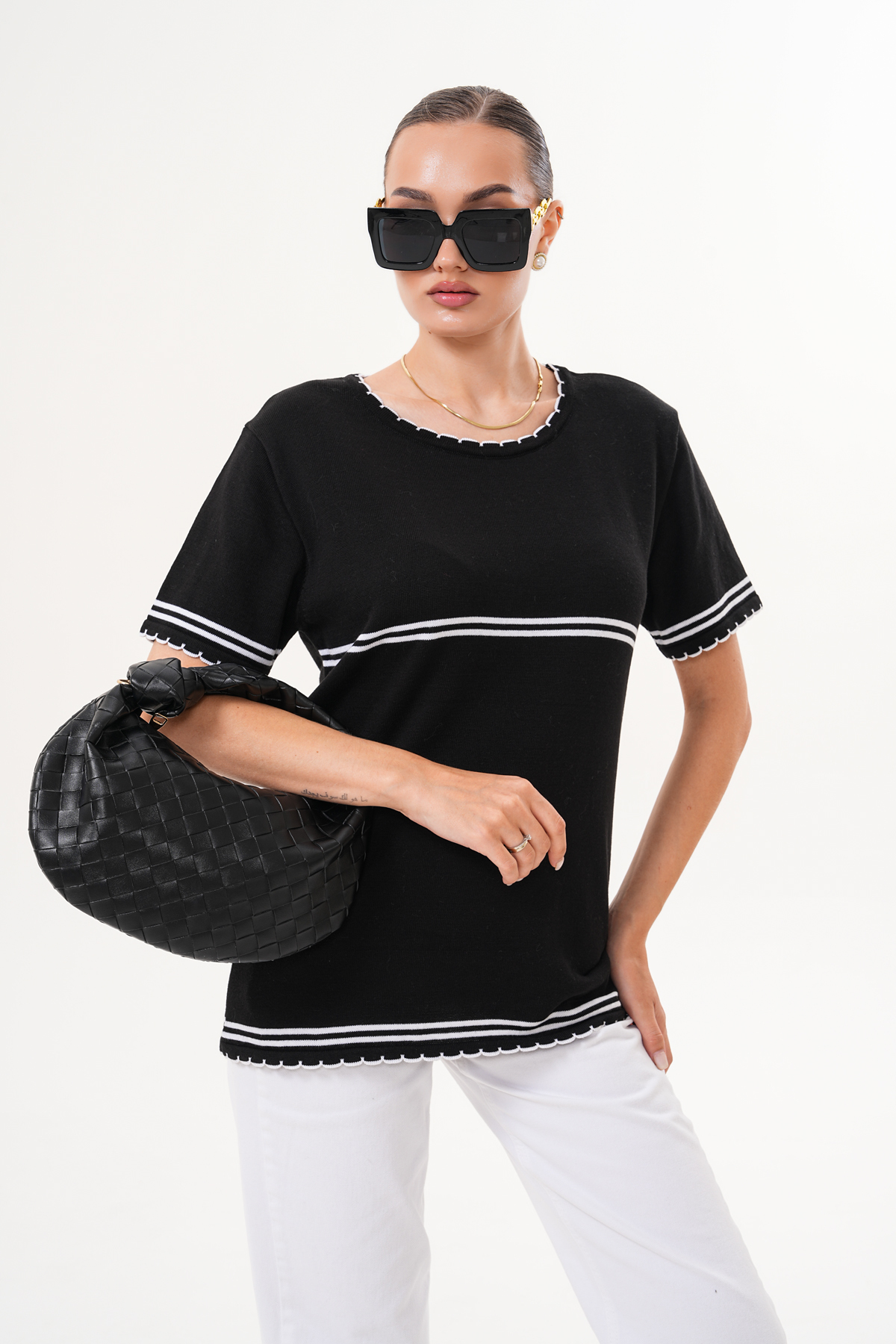 100% COTTON KNITWEAR T-SHIRT WITH SPRING WASH