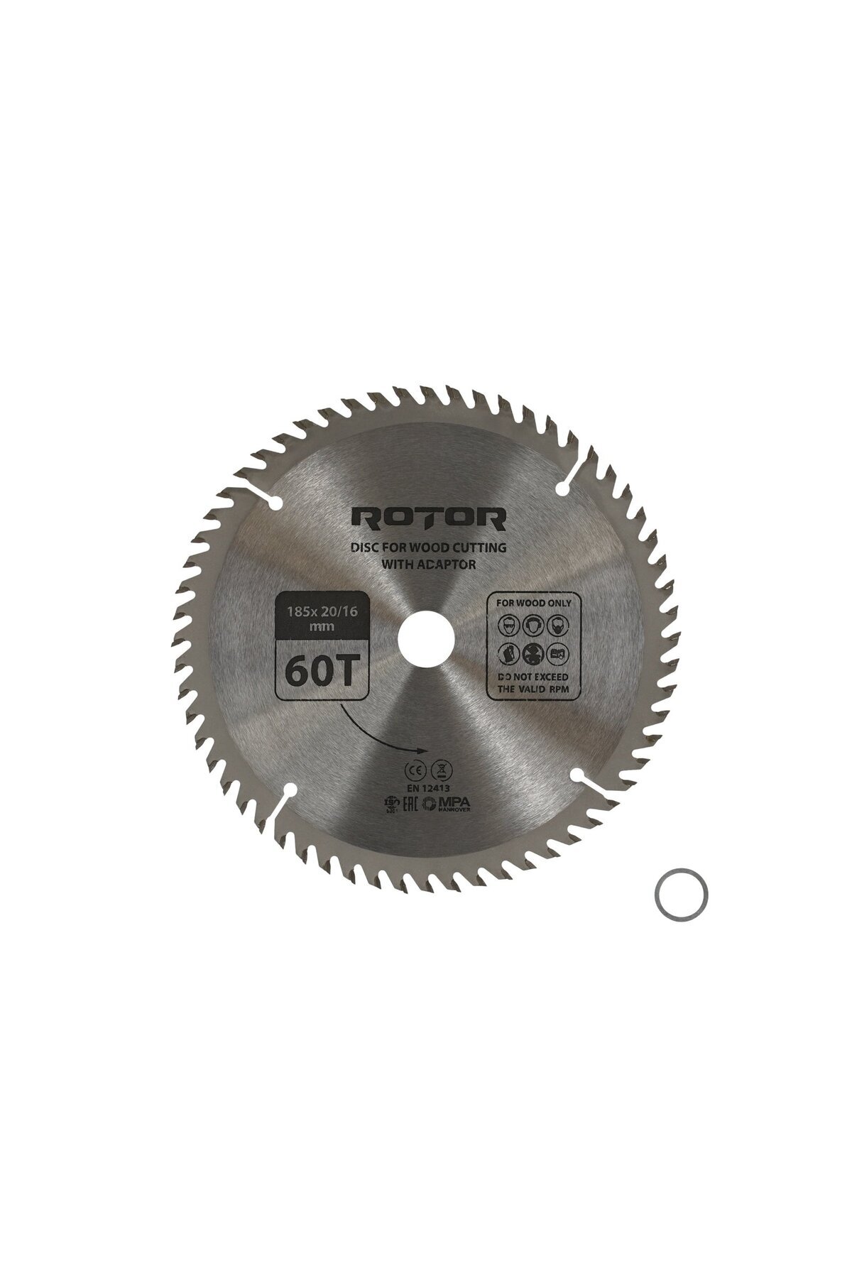 Rotor Daire Testere Bıçağı 185*20/16 adaptörlü 60T Ahşap kesme diski