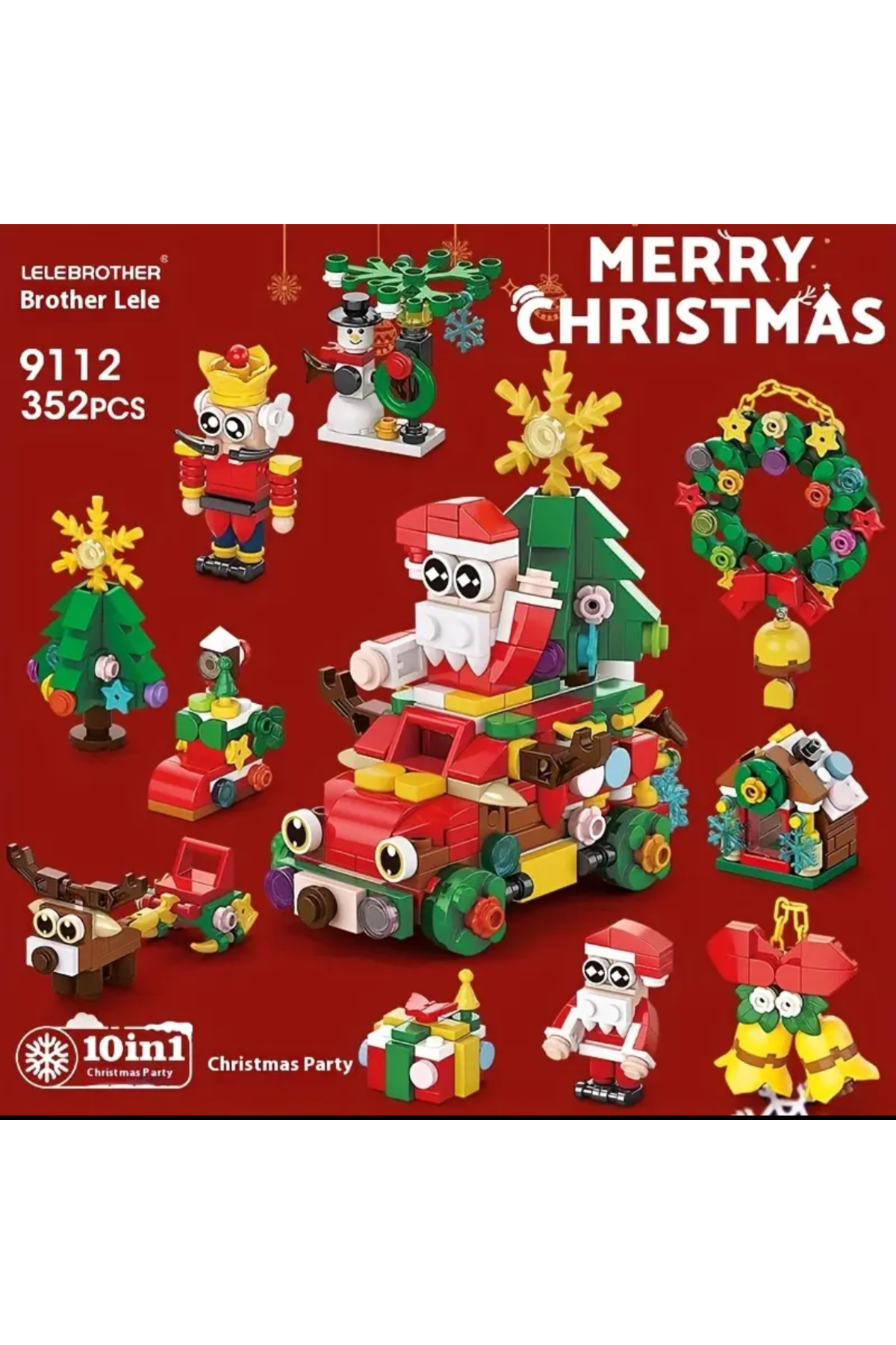 مجموعه ۱۰ تکه بلوک‌های ساختنی سری کریسمس مینی