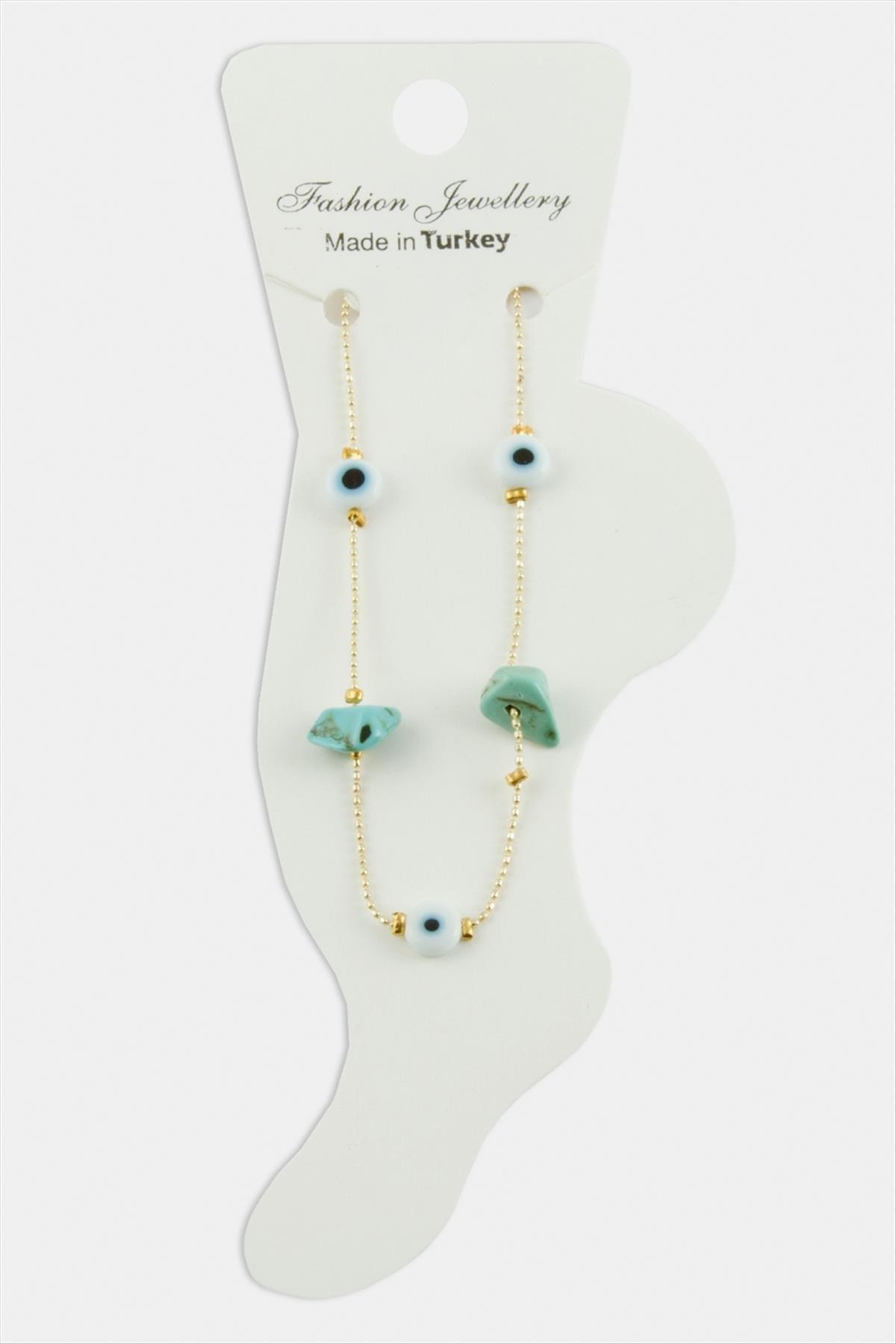 Ronanna Nazar Göz Kırık Doğaltaşlı Halhal