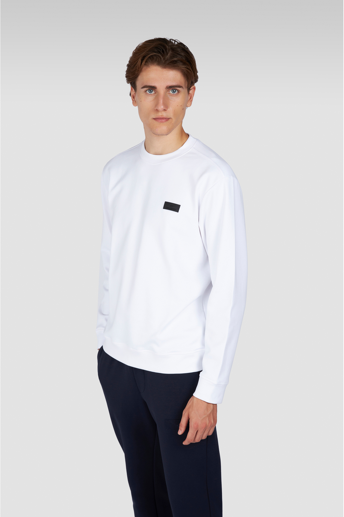 پال اند شارک سویشرت مردانه آستین بلند نخی معمولی سایز سفید با برچسب لوگوی کوسه ۱۵۳۱۱۸۶۳-۰۱۰