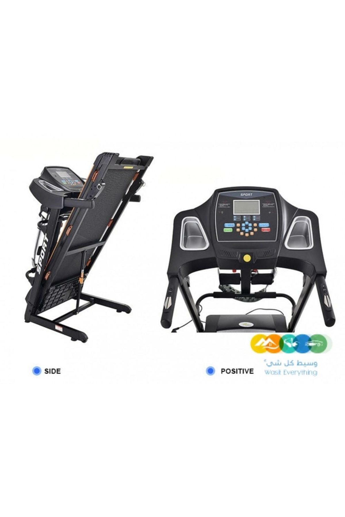 سير كهربائي مع مساج للخصر ومحرك 2 حصان، مساحة جري 42*120 سم,3 مستويات انحدار،يتحمل 120كجم, 5050D