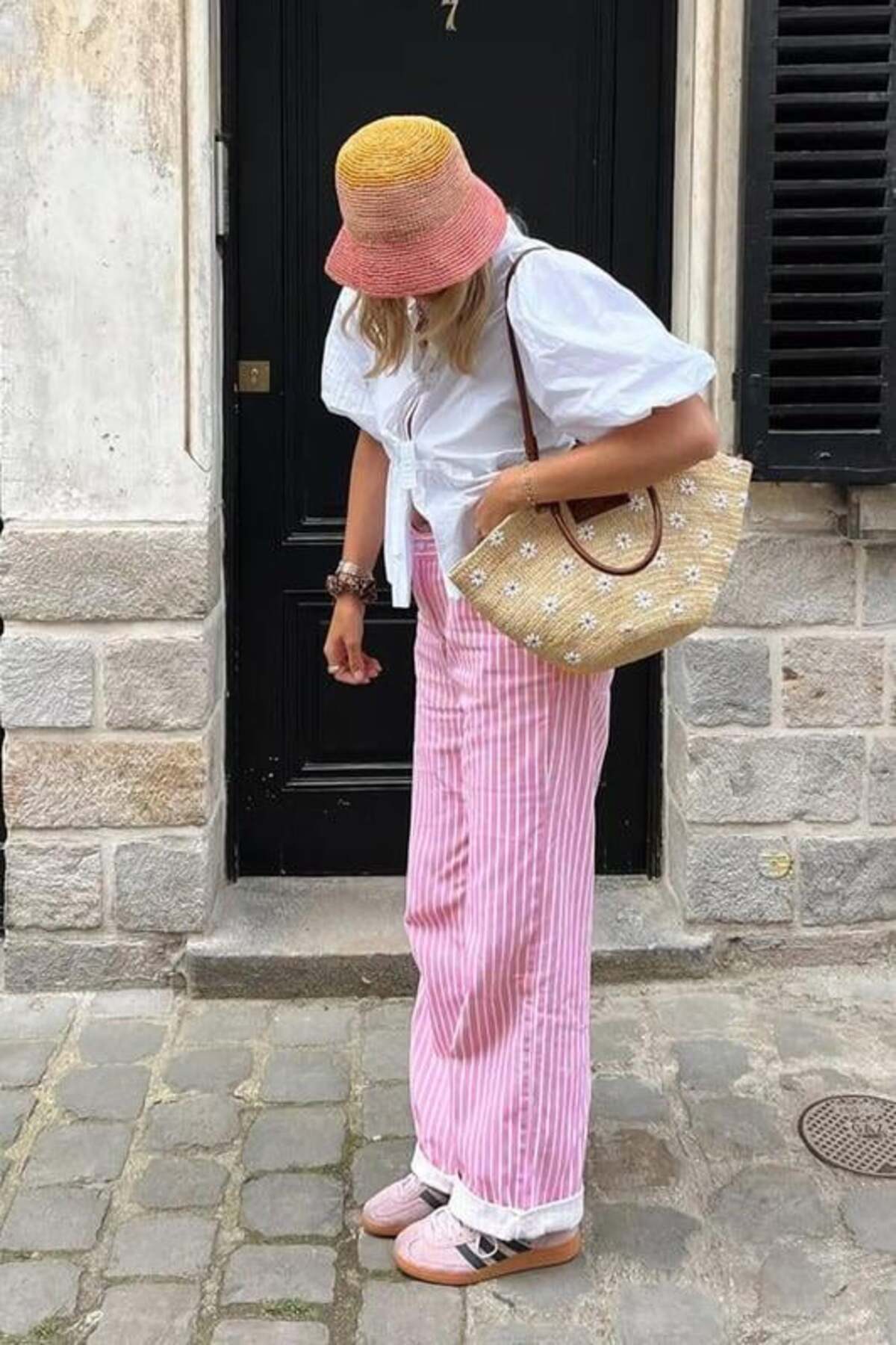 Seeh  Pembe Çizgili Kadın Jean Pantolon SH315 - Görsel 5