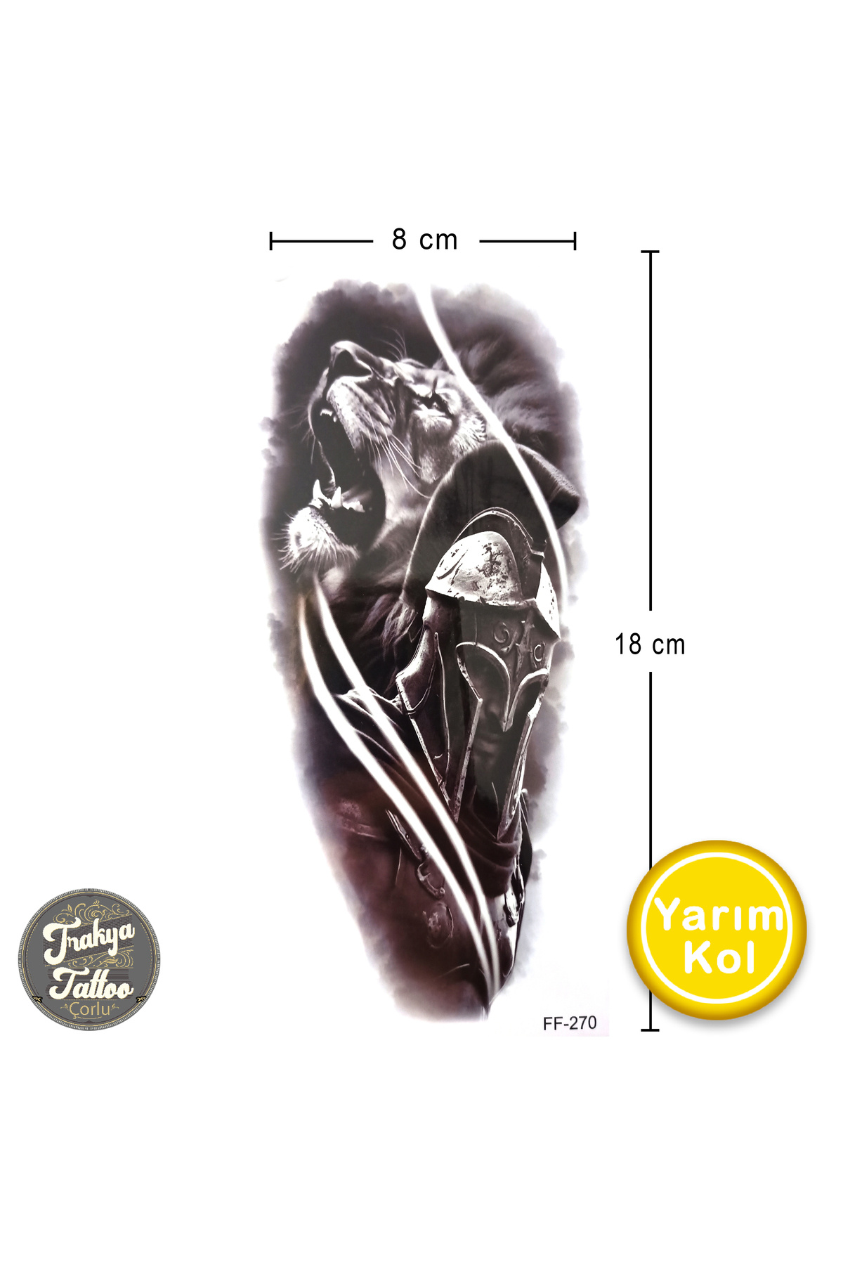 Trakya Tattoo Geçici Dövme 1-2 Hafta Kalıcı Aslan Spartacus