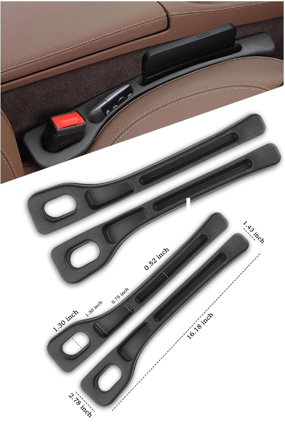 BİTERSE 2 Adet Universal Araba Koltuk Kenarı Düzenleyici Eşya Düşmelerini Önleyici