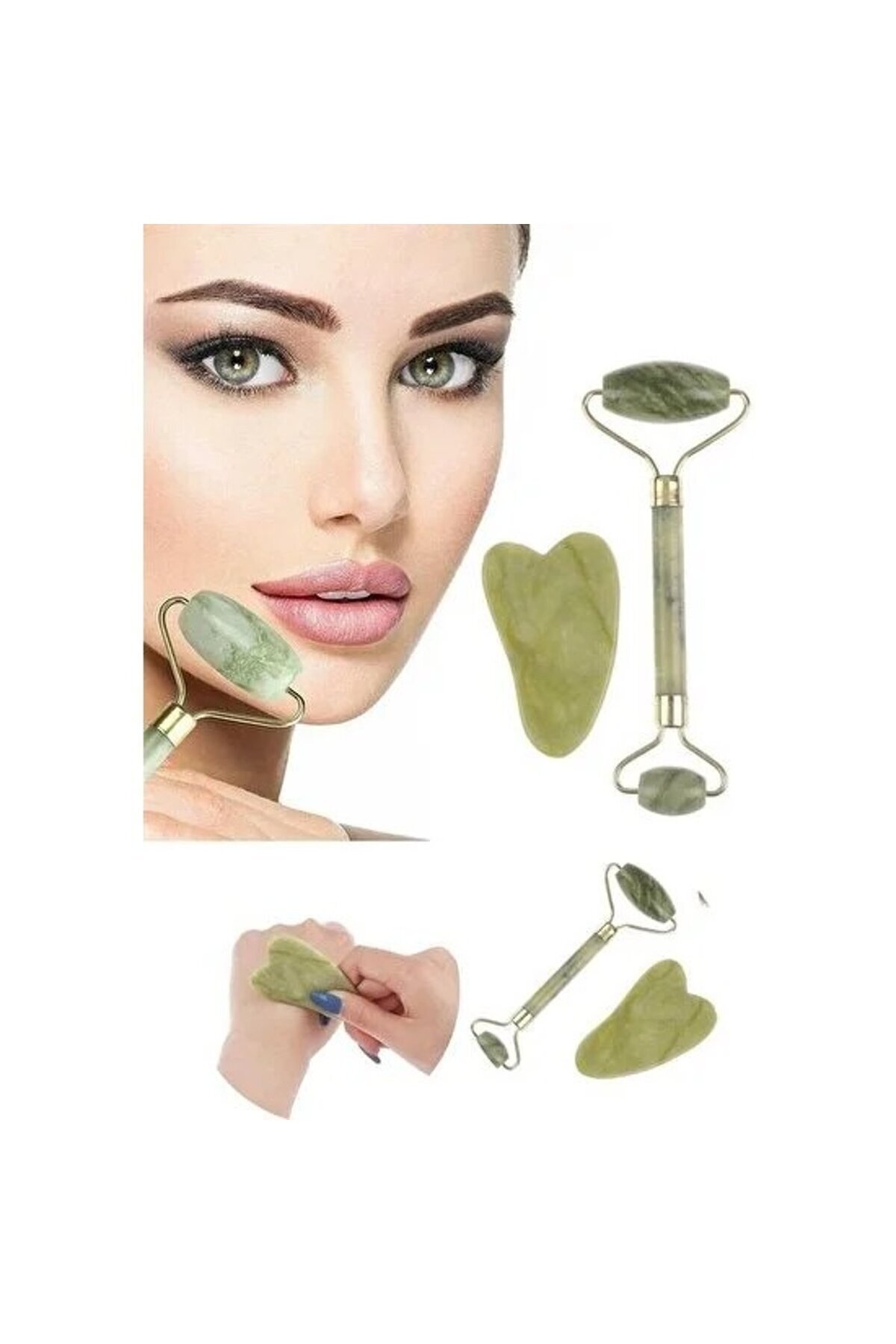 ست سنگ Jade Roller Gua Sha — طلایی TYCDCA2D45D0210CE6B3A1E03 — تصویر 3 از 3