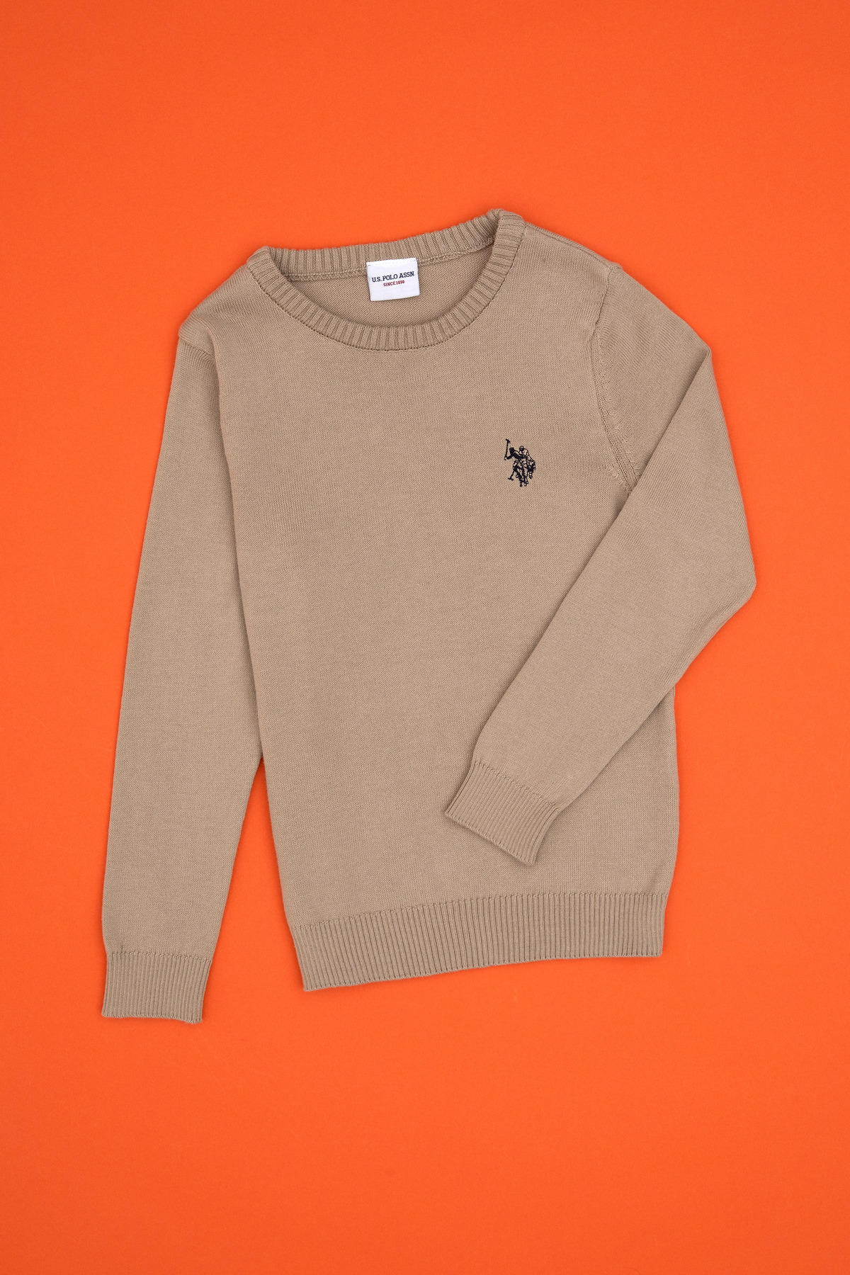 یو اس پولو ژاکت بافتنی پسرانه خاکی روشن مدل 50315586-VR183 یو اس پولو ژاکت بافتنی پسرانه خاکی روشن مدل 50315586-VR183