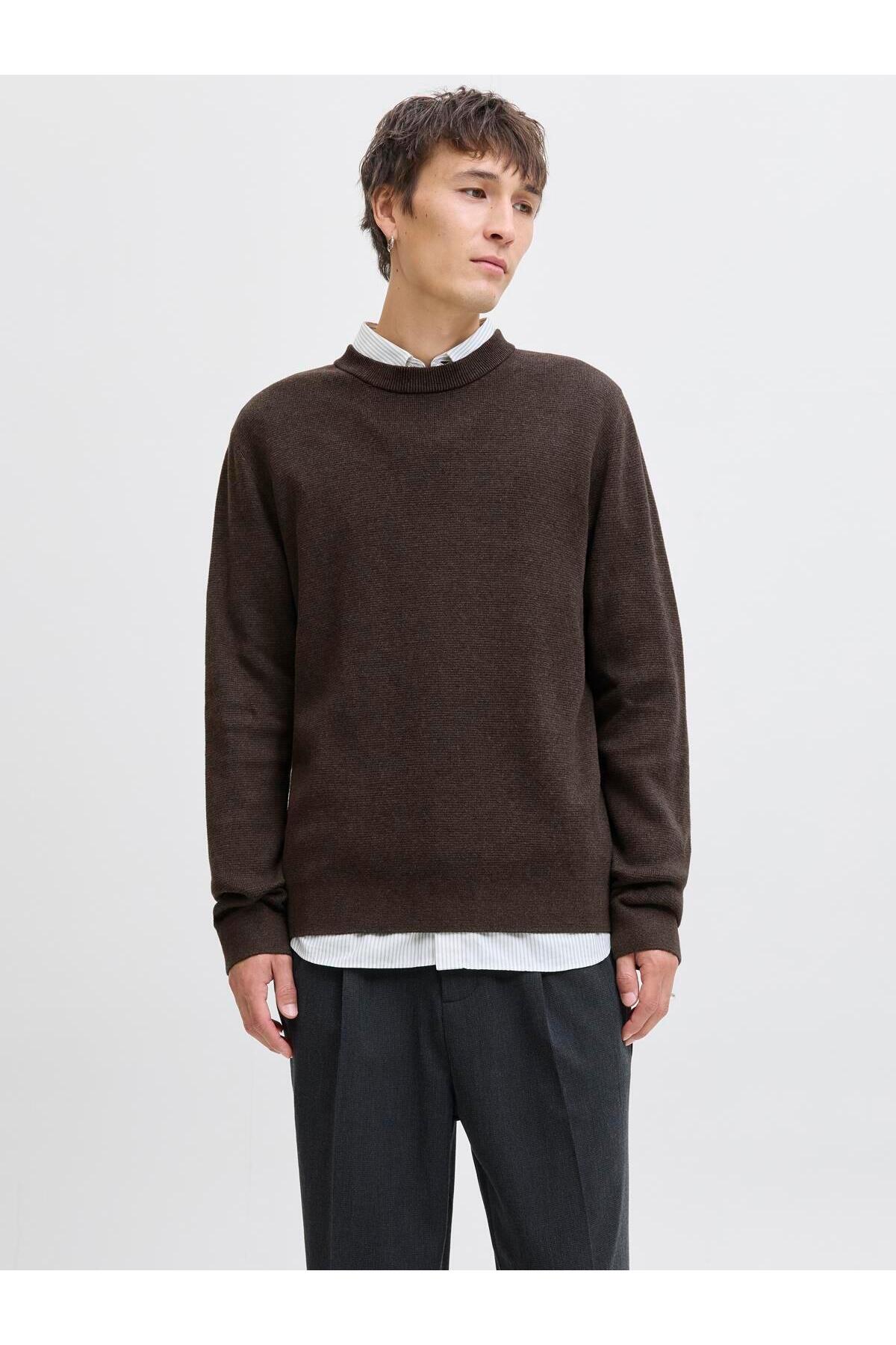 جک اند جونز JPRBLAMILANO STITCH KNIT یقه گرد SN Delicioso