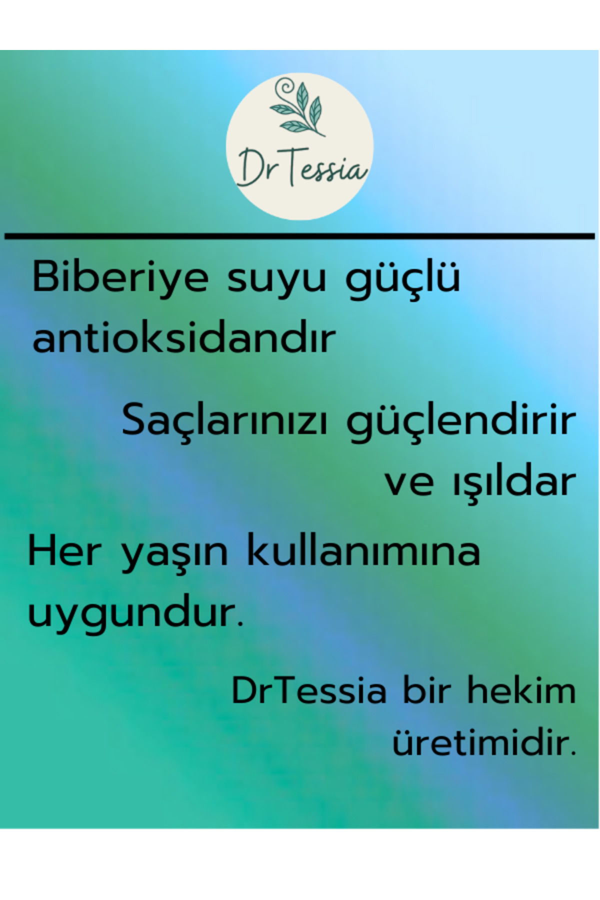 Biberiye Suyu Dökülme Karşıtı ve Saç Uzamasını Destekleyici Saç Toniği %100 Doğal ve Saf 100 ml — DT2509B001 — تصویر 2 از 2