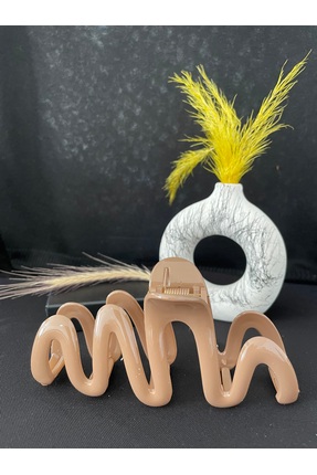 akrilik Ekru Renk Kemik Mandal Toka