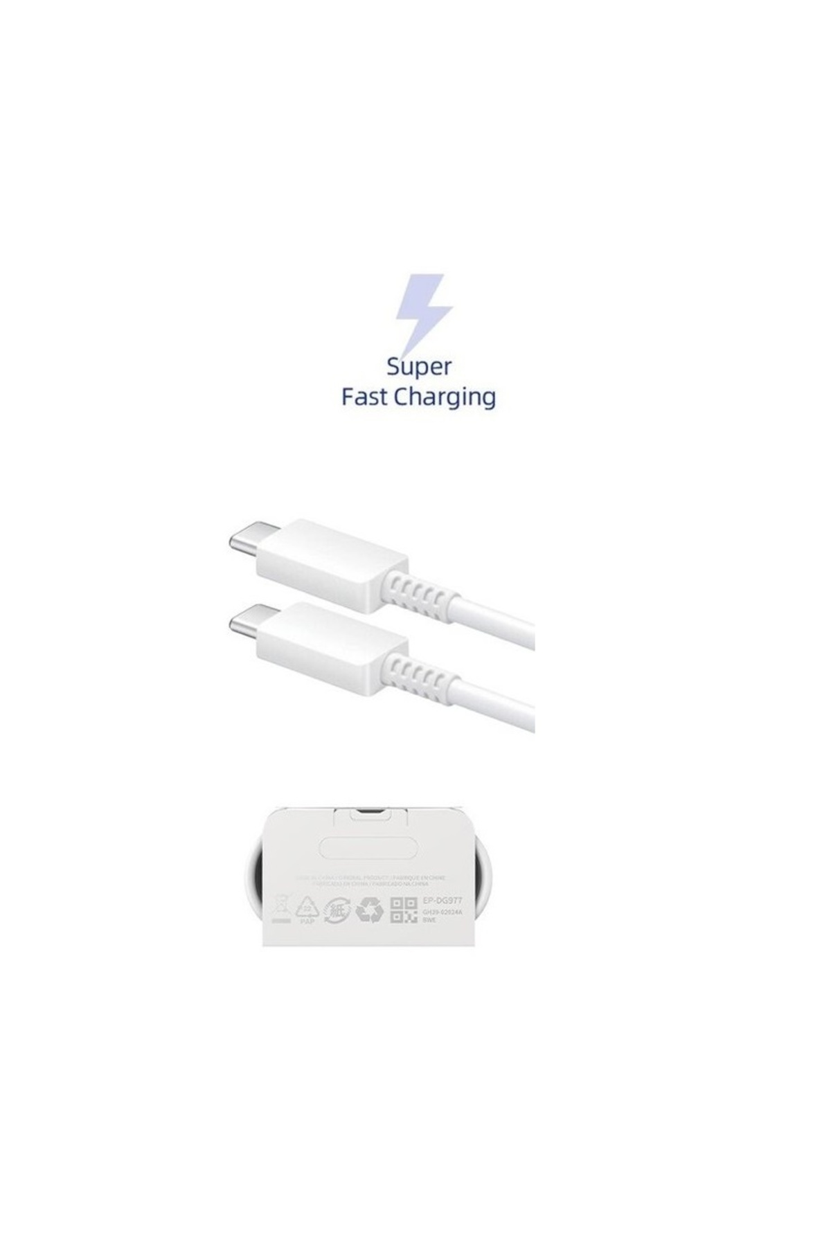 Elixem Samsung Uyumlu Fast 6A 60W 1 Metre Hızlı Şarj Kablosu USB-C