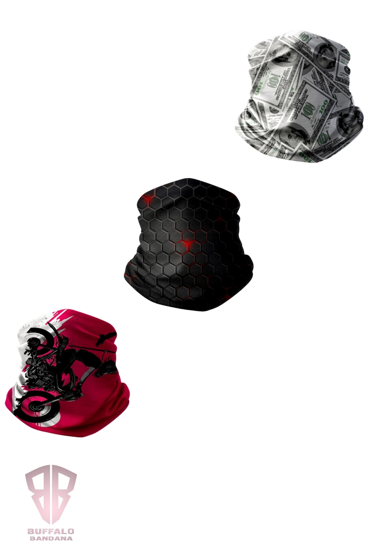 buffalo bandanas Buffalo Bandana 3'Lü Set Motorcu Bandana Buff Avantajlı Paket