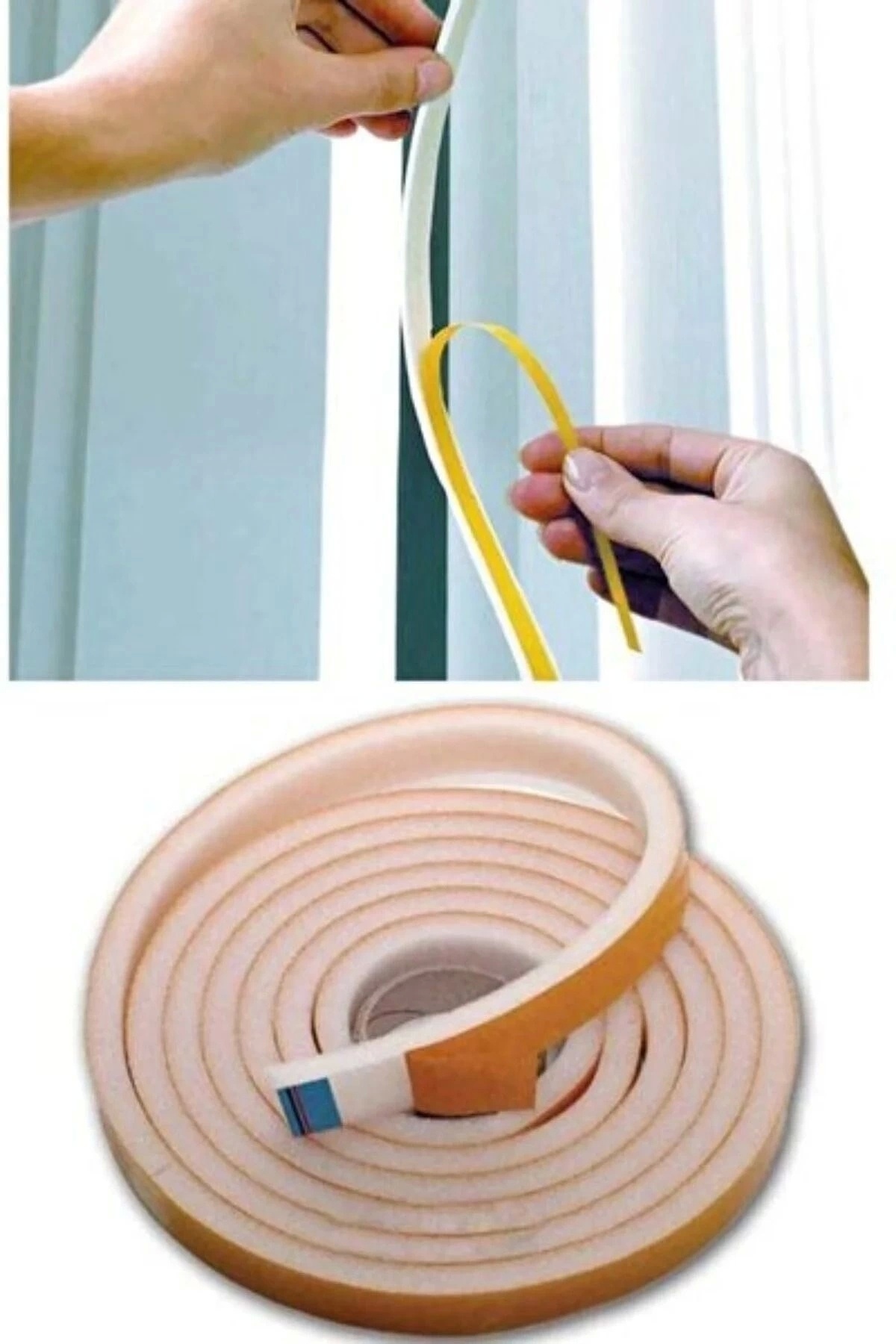 shopwave 9 Metre Pencere Izolasyon Bandı Yapışkanlı Cam Yalıtım Süngeri Rüzgar Soğuk Kesici Pimapen Fitili