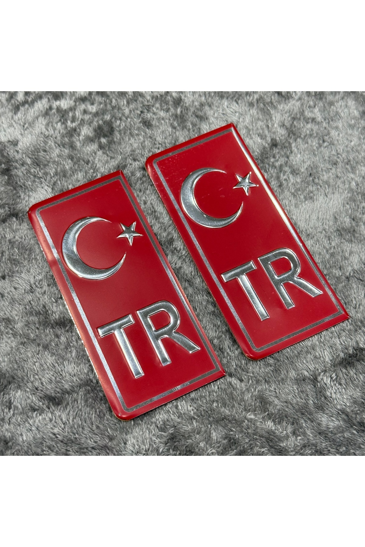 Korkmaz Oto Market & Aksesuar Plaka TR Kırmızı 2’li Metalize
