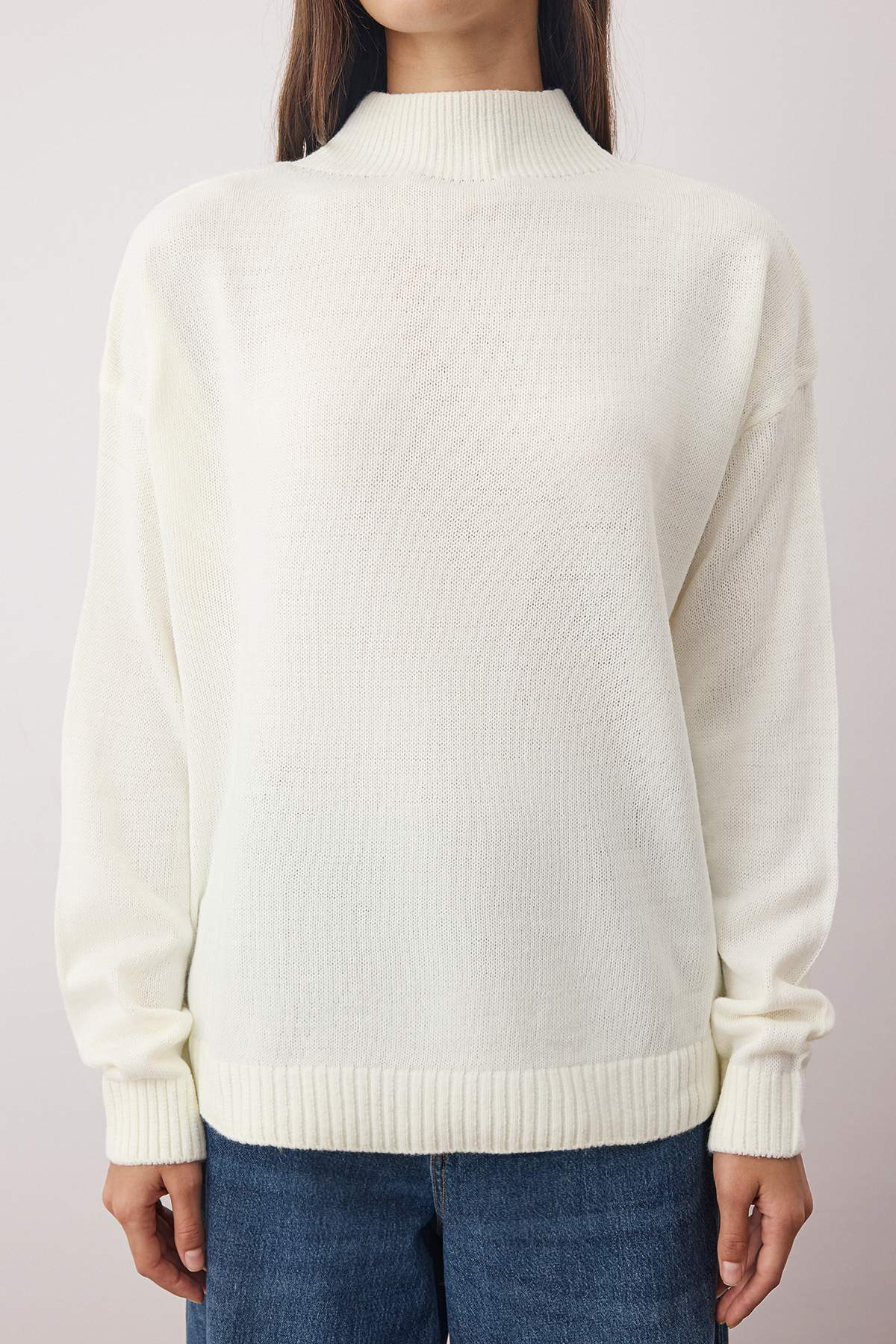 Trendyolmilla  Siyah-Ekru Basic İkili Paket Triko Kazak TWOAW26KZ00232 - Görsel 3