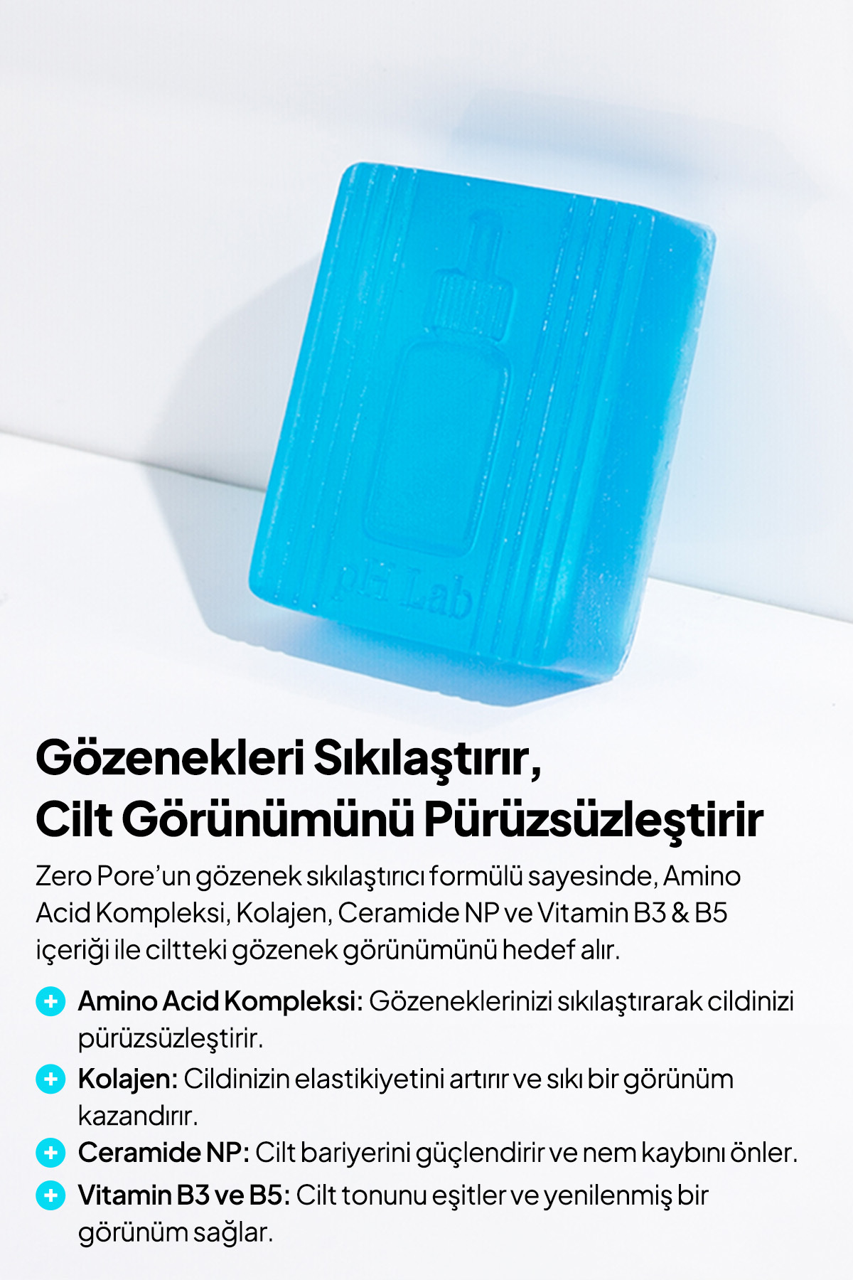 Phlab Zero Pore Gözenek Sıkılaştırıcı Temizleme Barı, Gözenek Temizleyici Etkili Sabun — PZPGSTB01 — تصویر 7 از 8