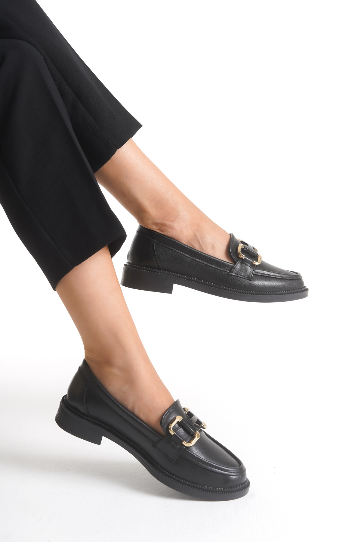 SH SİLVER MODA  Kadın Loafer Makosen Casual Tokalı Günlük Yumuşak Ayakkabı - Görsel 3