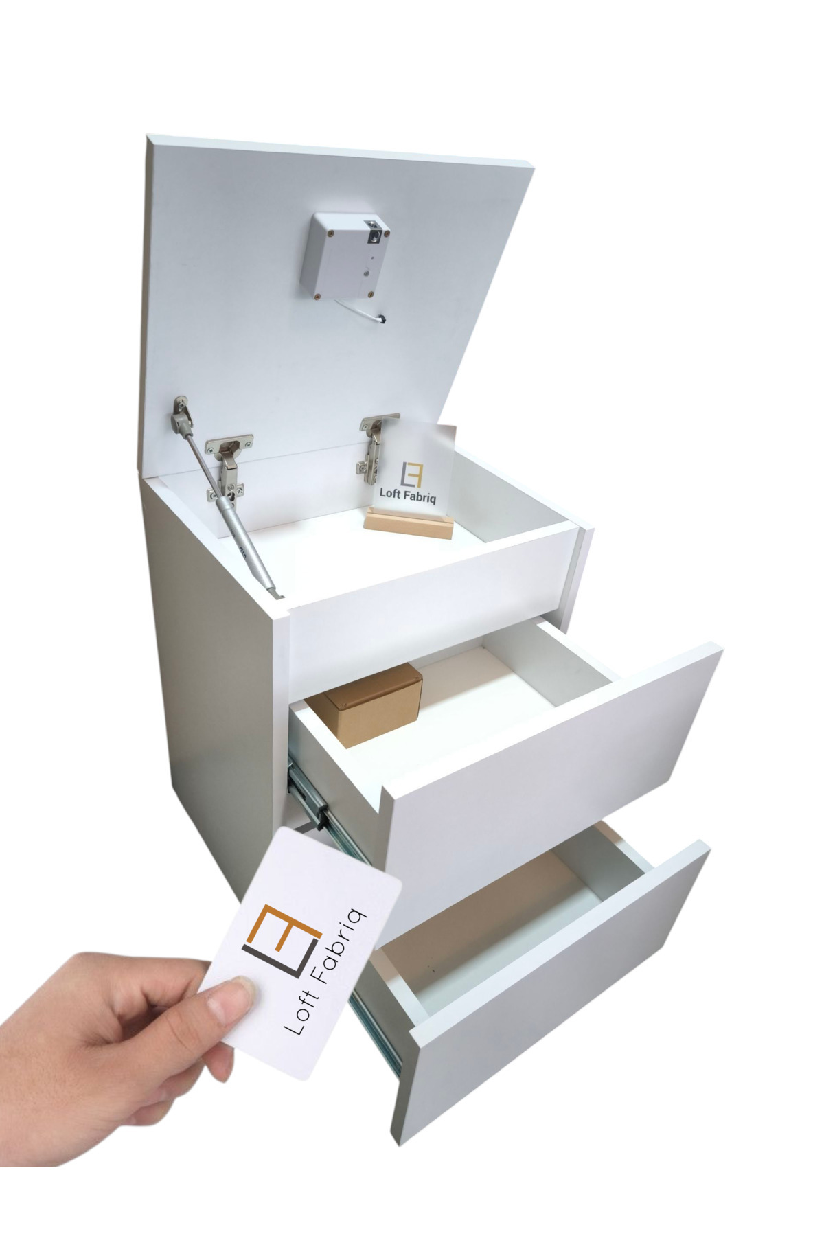 Loft Fabriq Rfid Kilitli Gizli Bölmeli Komodin (MONTAJ GEREKTİRMEZ)