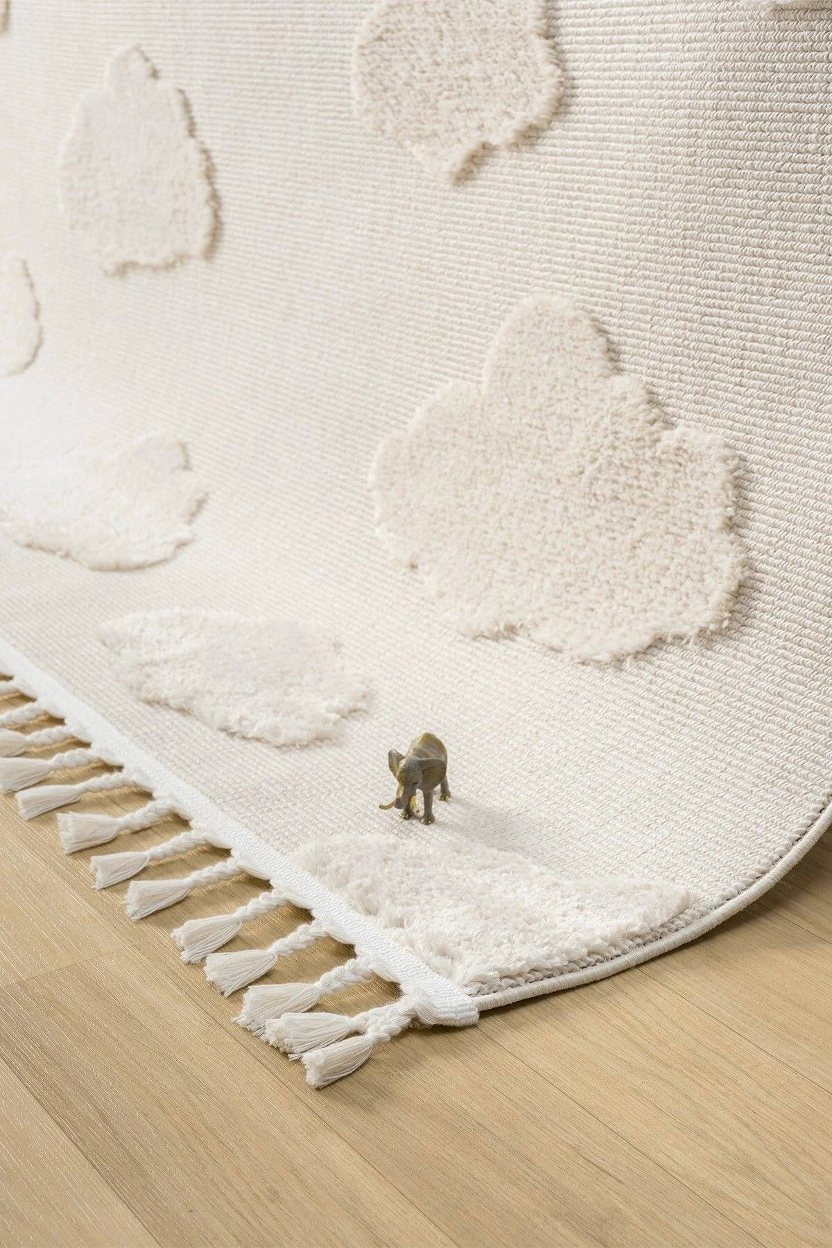 Eliz Home Bulut Desenli Krem Renk Dokuma Halı Bebek Odası Çocuk Odası Halısı 1 fotoğrafı 2 (önizleme)