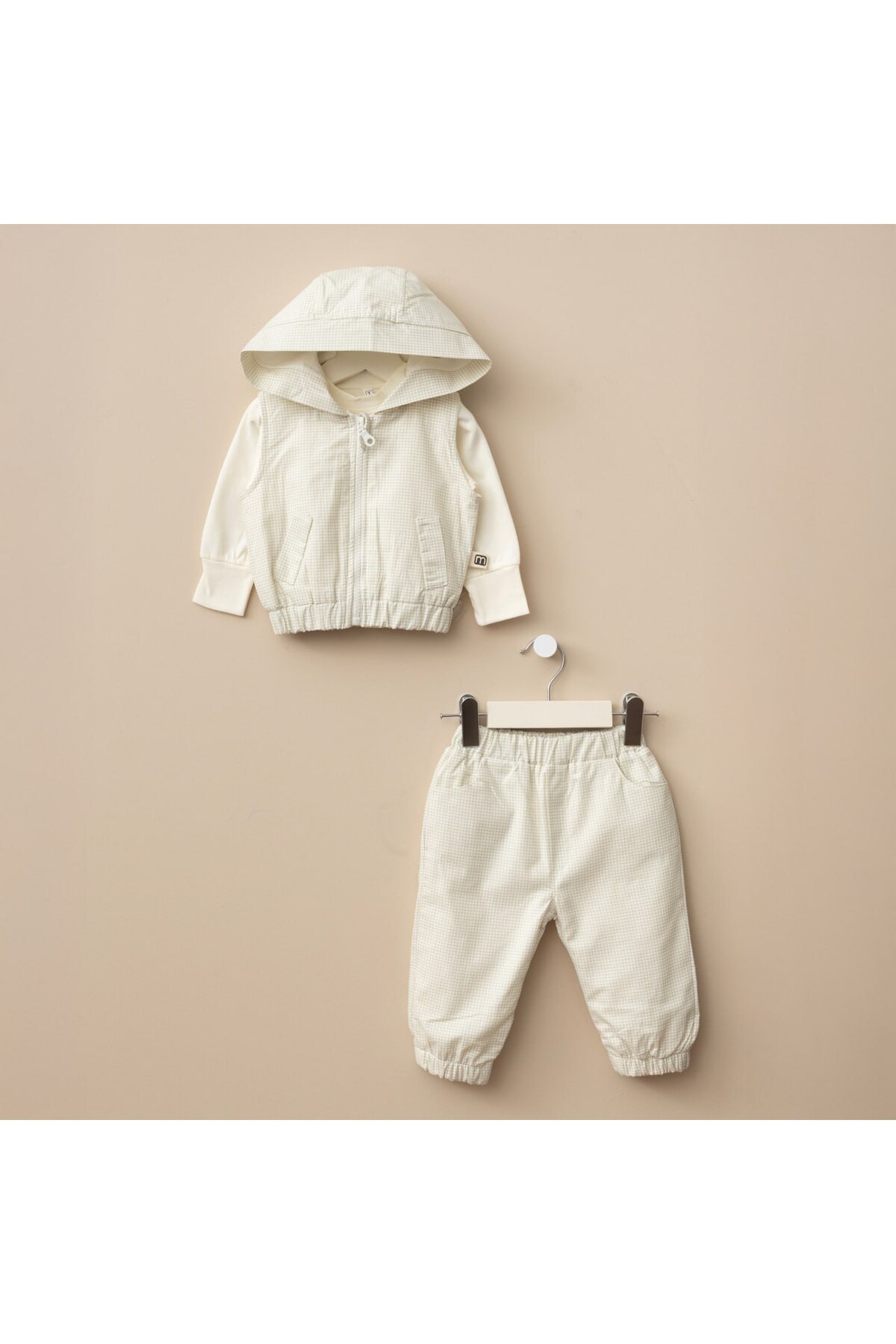 Minimus Yeni Doğan Erkek Bebek 3’lü Yelekli Takım Mavi & Yeşil Pötikareli Pamuklu Mevlüt Düğün Özel Gün fotoğrafı 6 (önizleme)