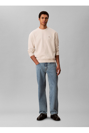 Calvin Klein Jeans Bisiklet Yaka Krem Erkek Sweatshırt LV04RC296G67U LS EU 35...