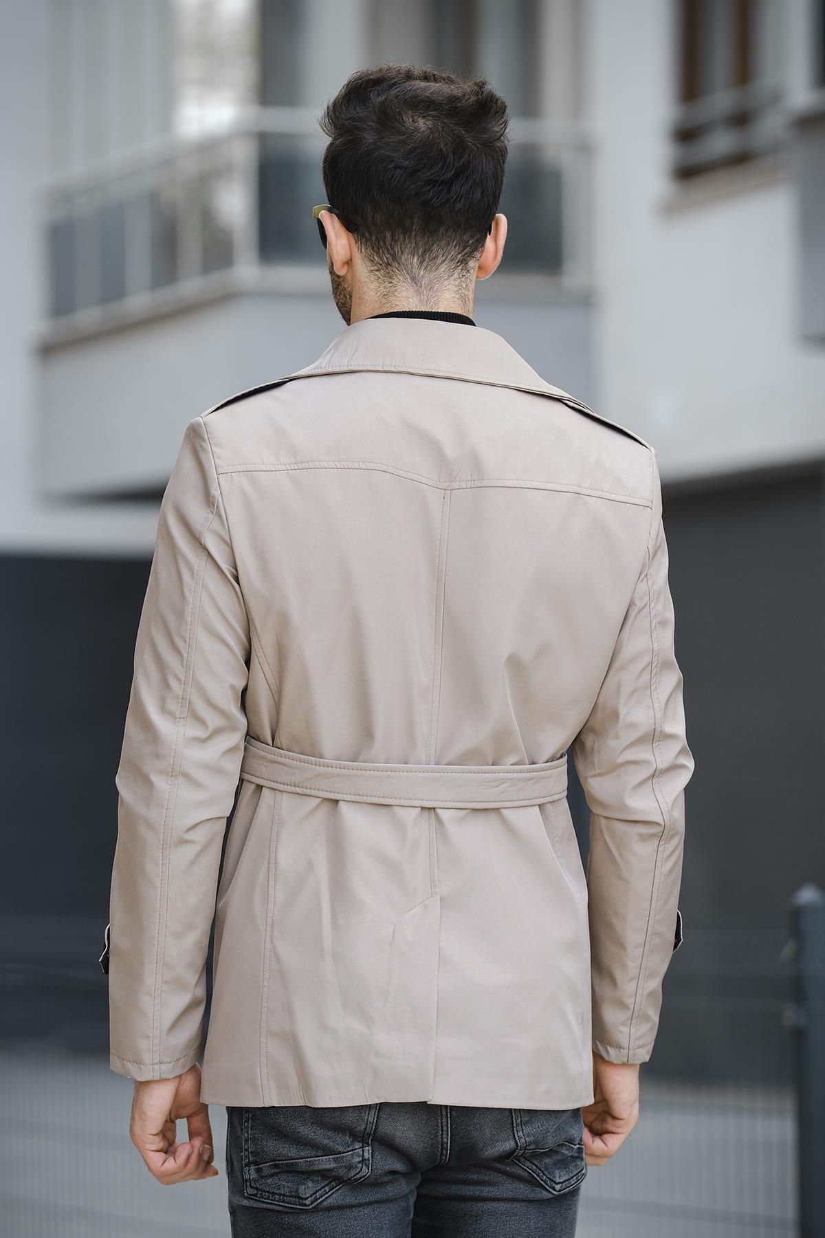 Oksit  Lusaka Su İtici Slim Fit Kemer Detaylı Trençkot - Görsel 6