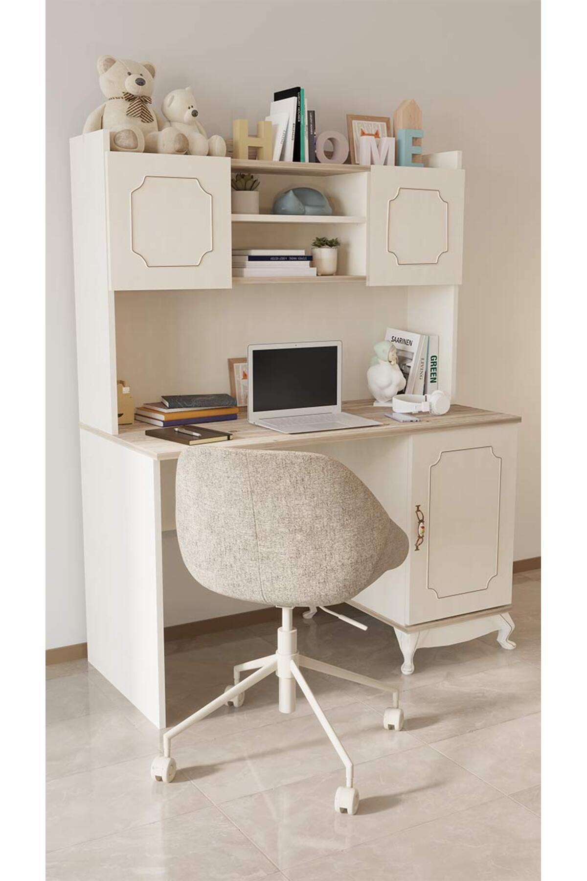 Mira 59x120 Cm Desk Computer Desk Office Course Dining Table Pearl