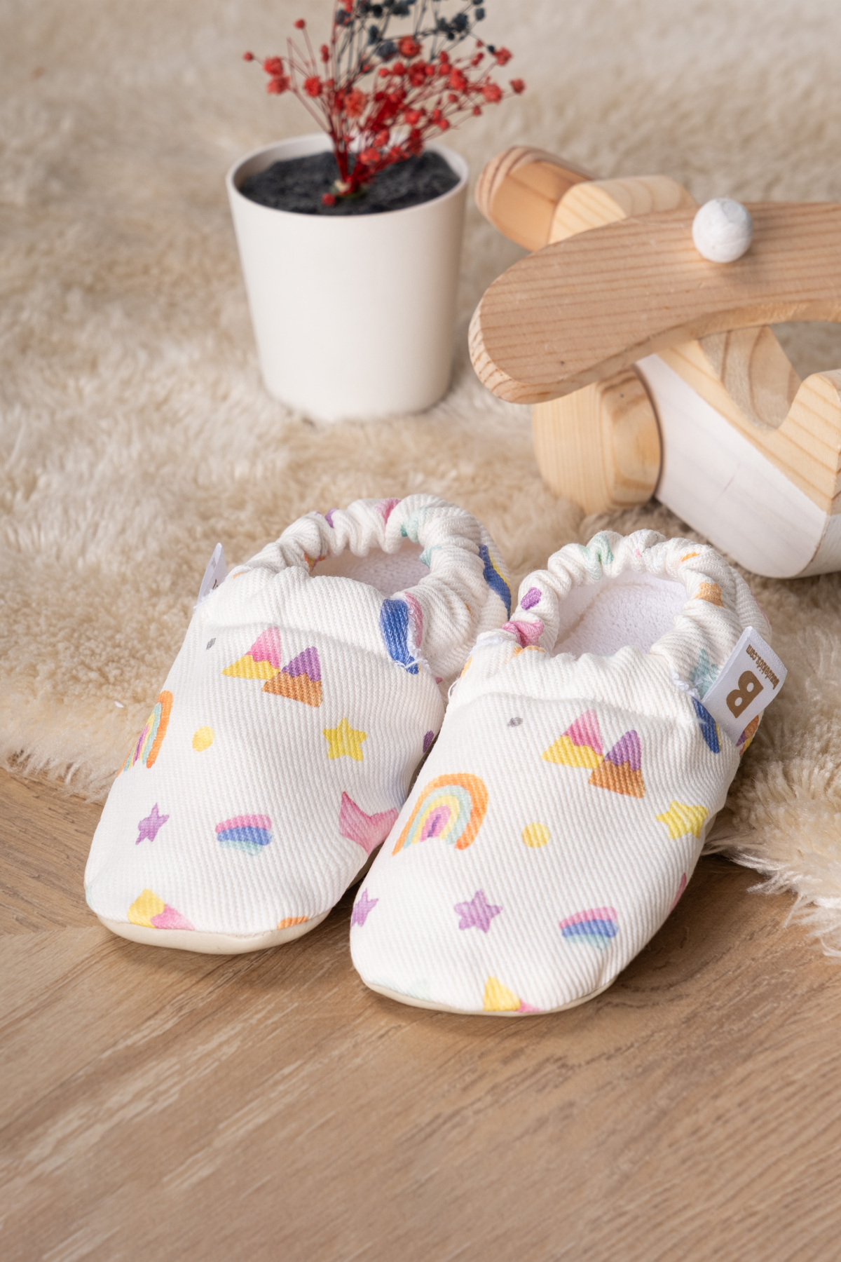 Buude Kids Kaydırmaz Tabanlı, Pamuk Havlu Astarlı Bebek Patiği fotoğrafı 5 (önizleme)