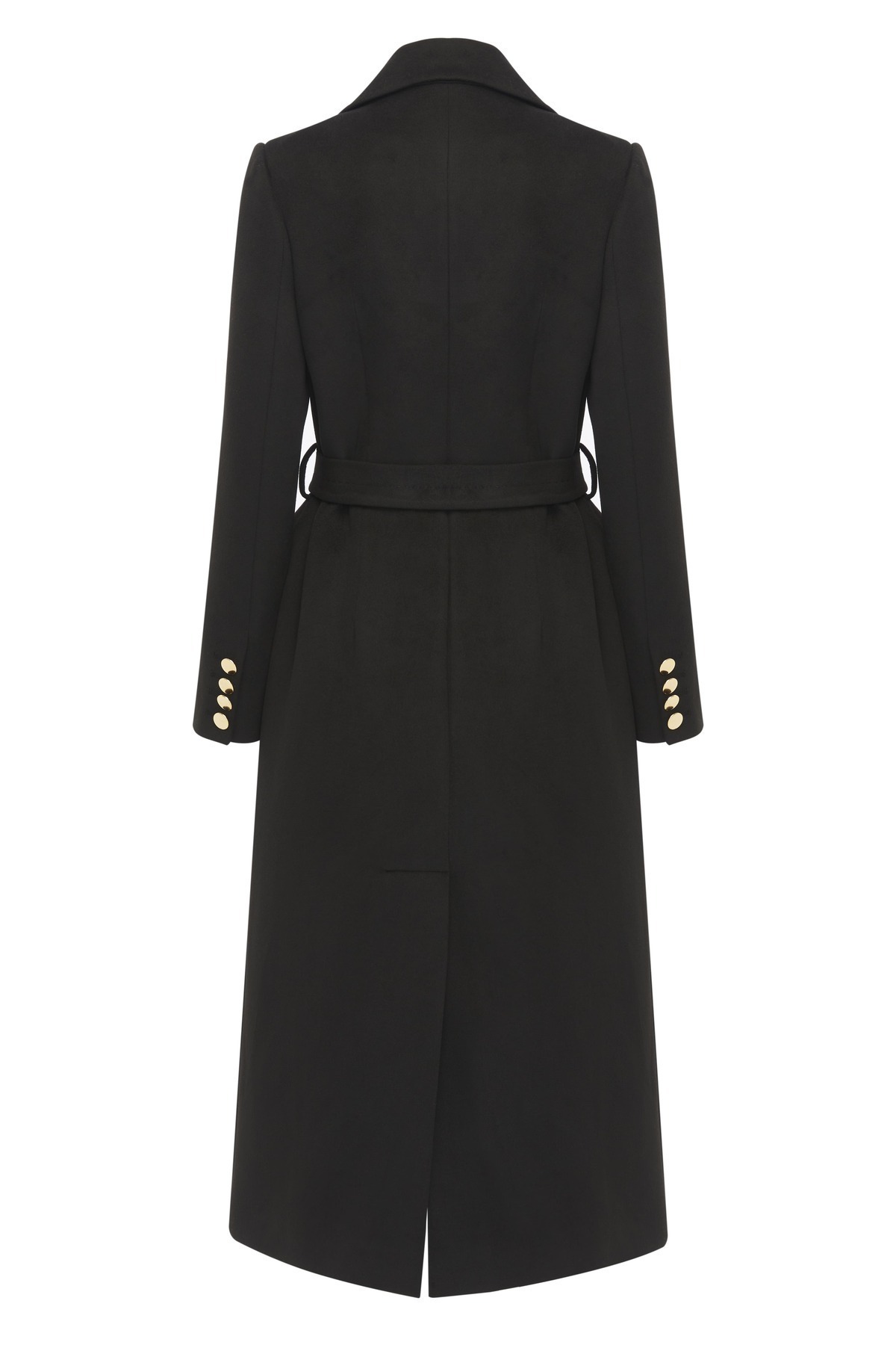 IDA Collection  Gold Detaylı Kruvaze Kaban Siyah - Görsel 7