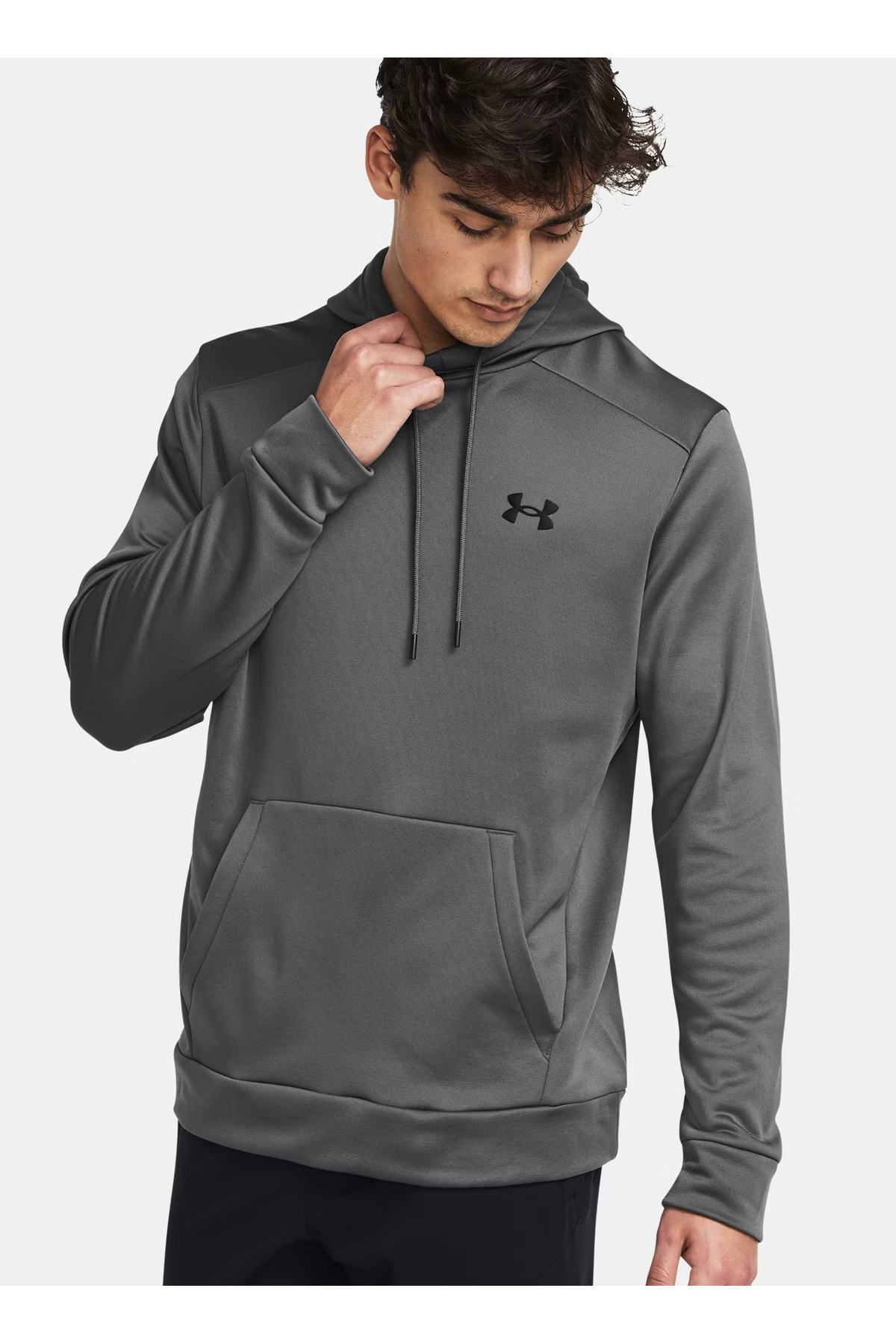 آندر آرمور 1373353-025-UA Armor Fleece Hoodie Grey Hooded یقه پیراهن ساده مردانه معمولی