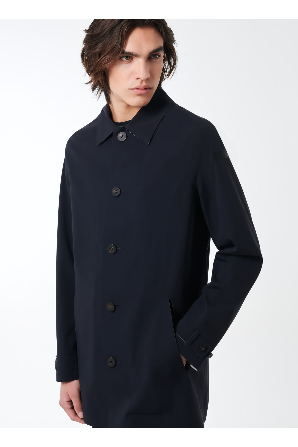 Roberto Ricci Designs Koyu Lacivert Erkek Trençkot Montecristo Color Dust Jkt görsel 2