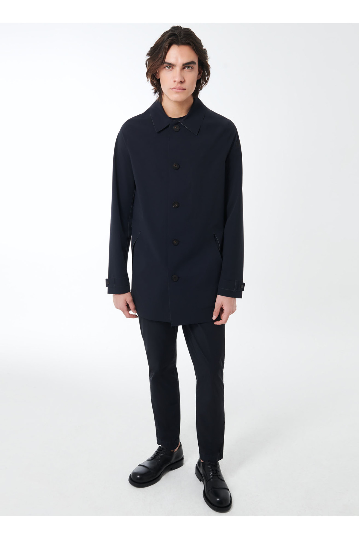 Roberto Ricci Designs Koyu Lacivert Erkek Trençkot Montecristo Color Dust Jkt